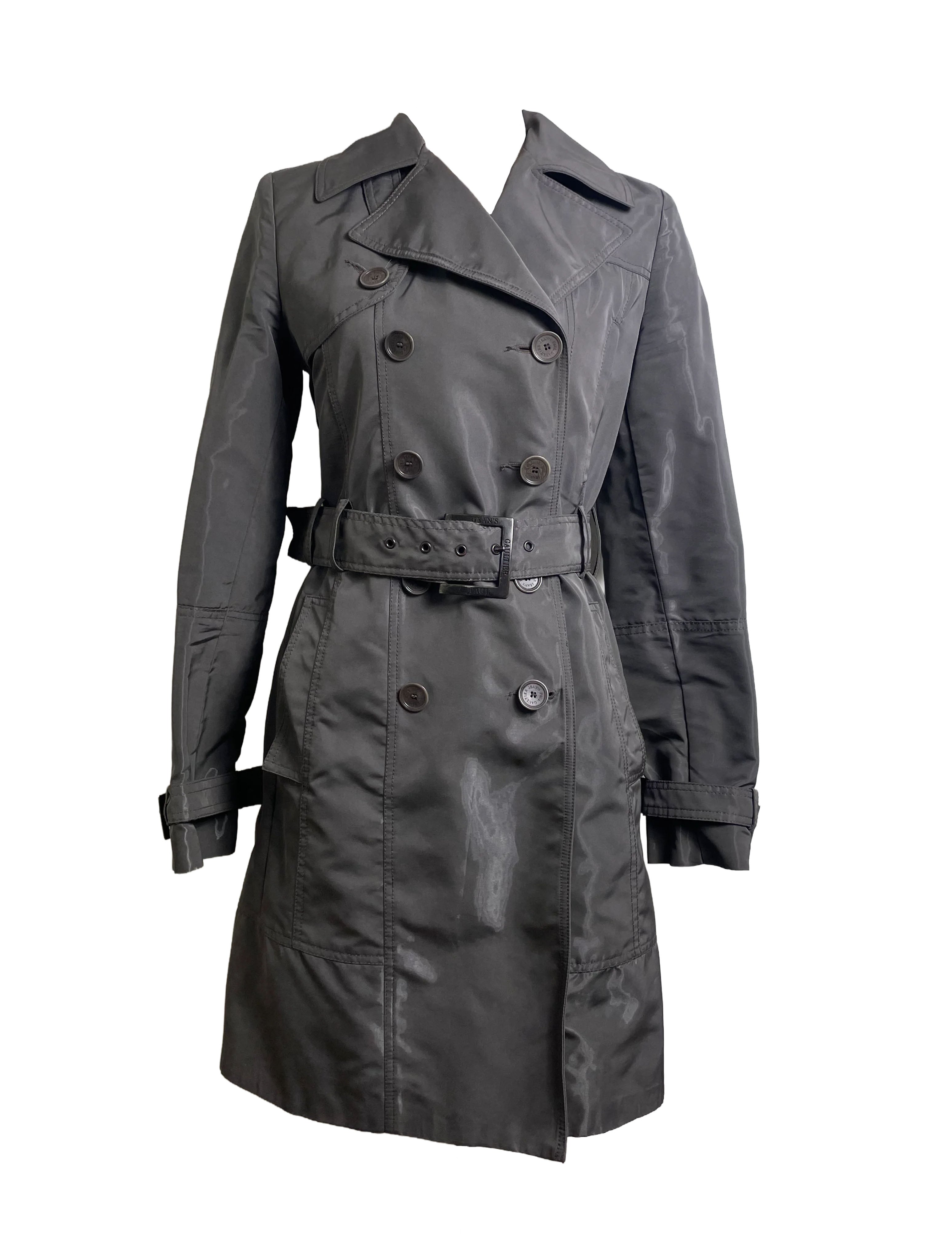 Jean Paul Gaultier Patent Khaki Trench Coat