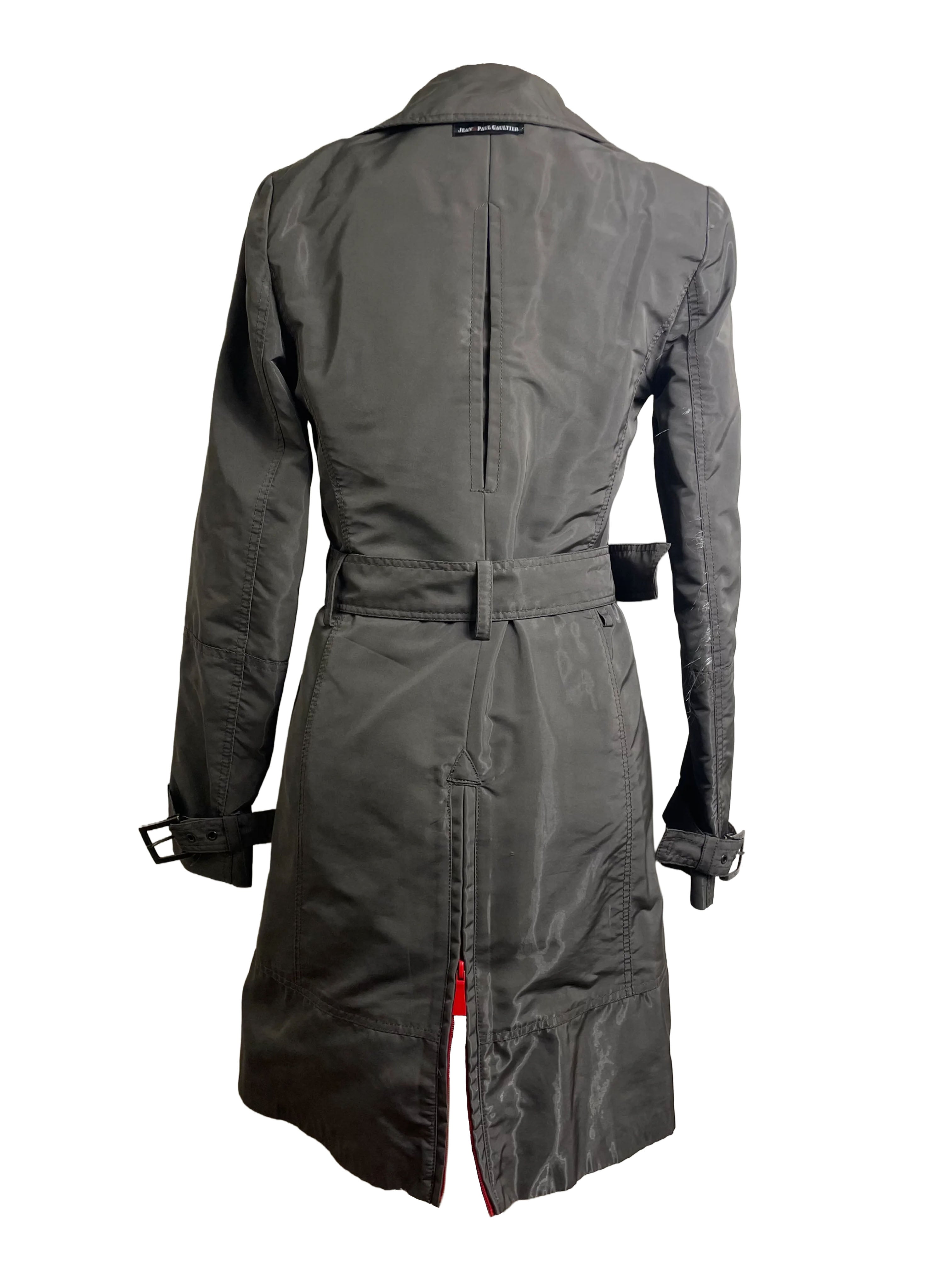 Jean Paul Gaultier Patent Khaki Trench Coat