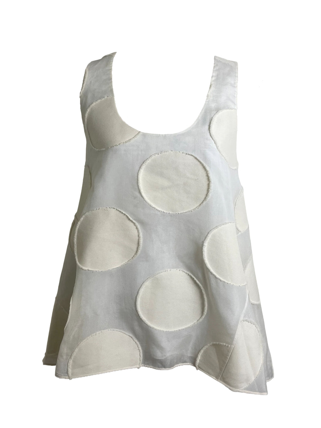 Chloé Cream Polka Dot A-Line Swing Tank Top