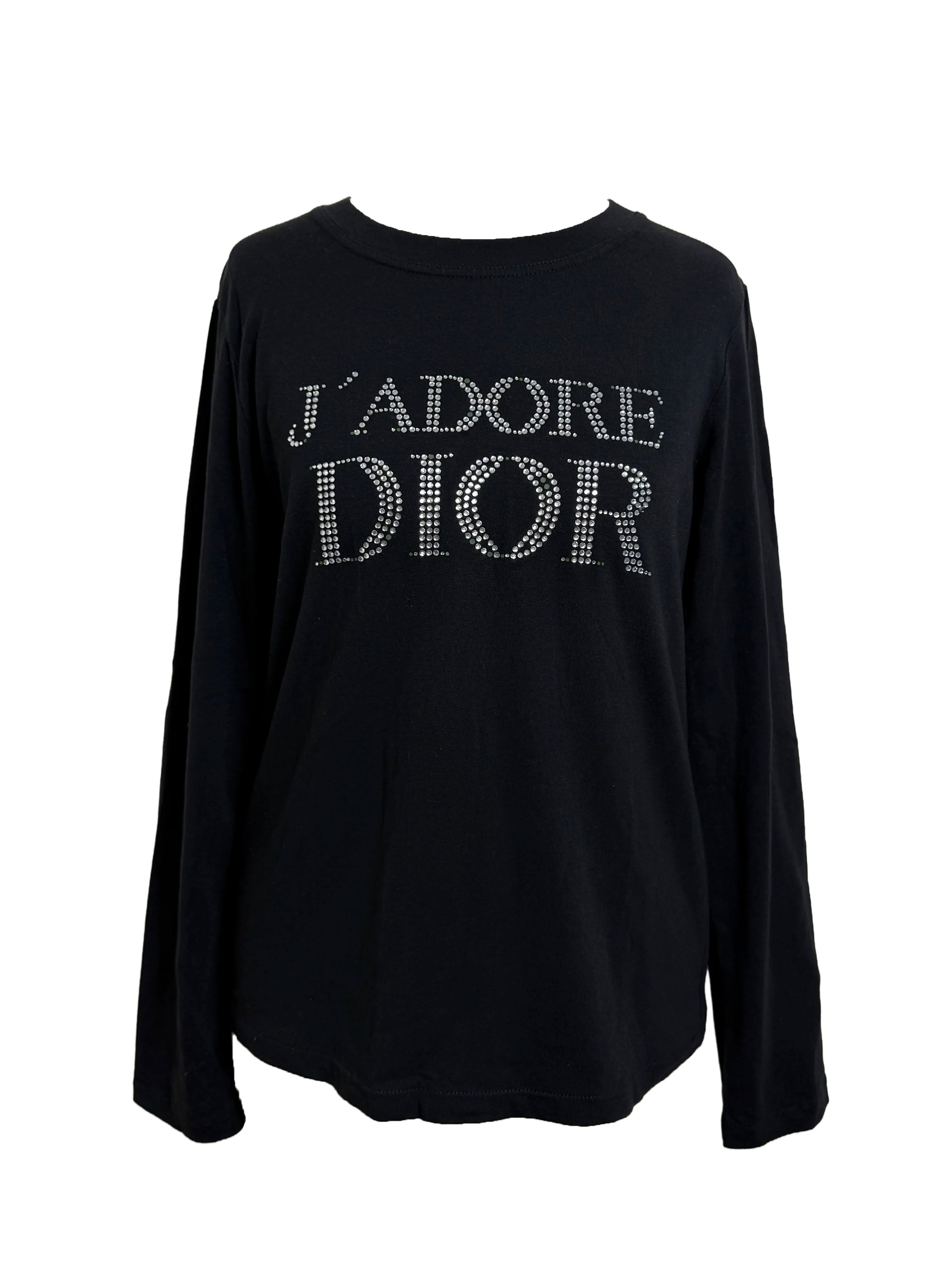 J'adore Dior 2001 Vintage Long Sleeve Black Top