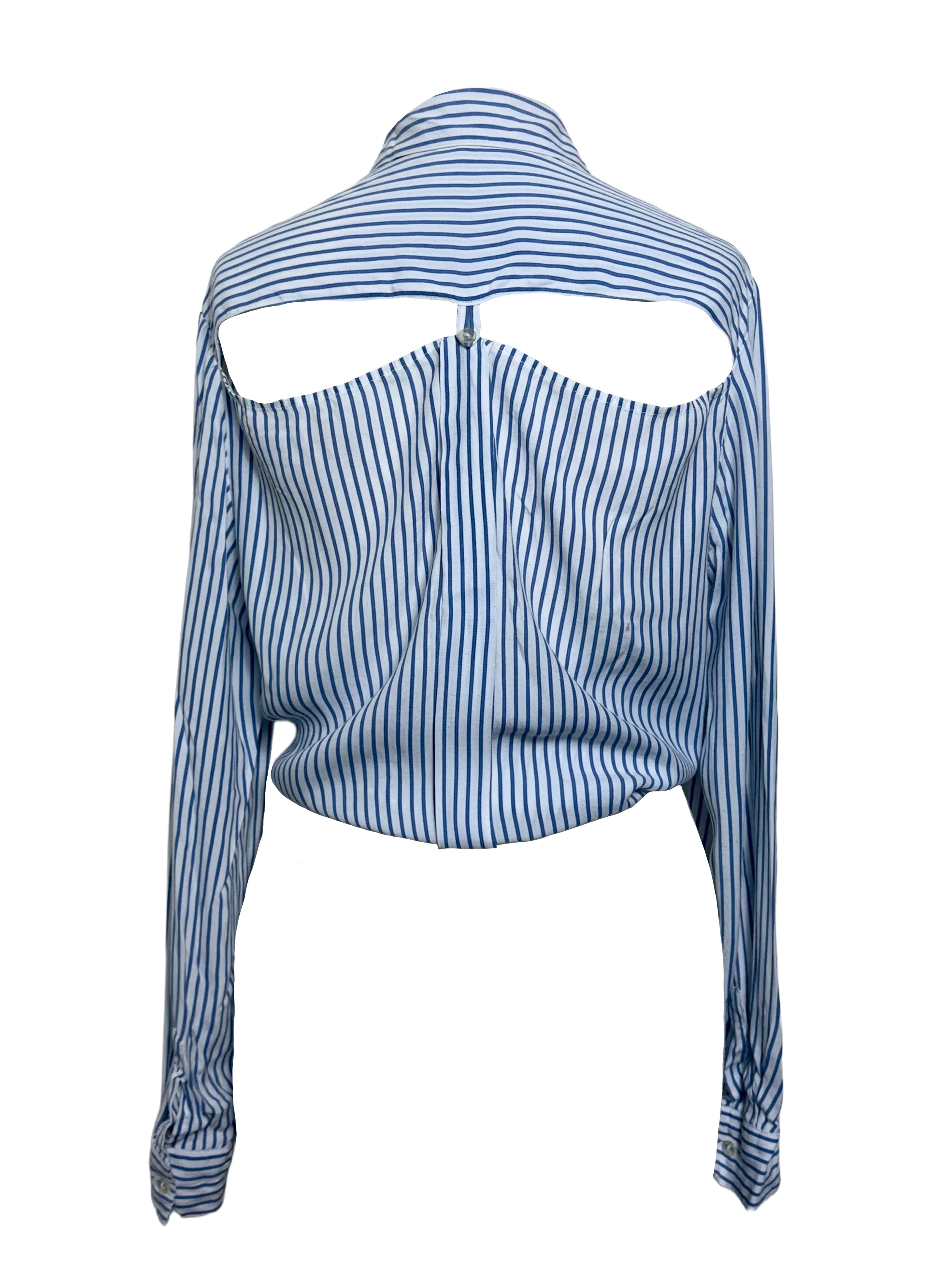 Jean Paul Gaultier La Redoute Cut-Out Stripped Shirt