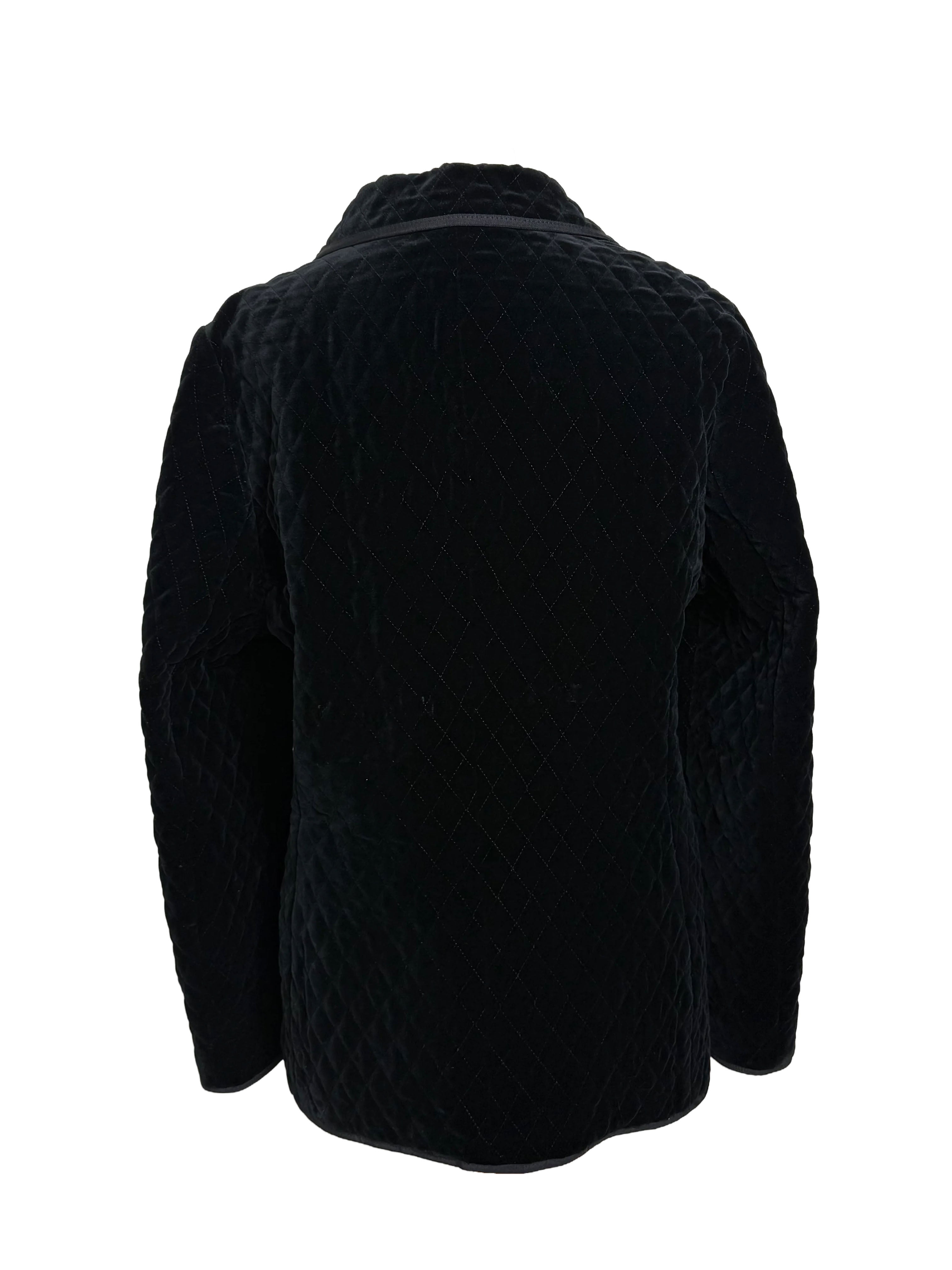 H Moser Vintage Black Quilted Velvet Blazer