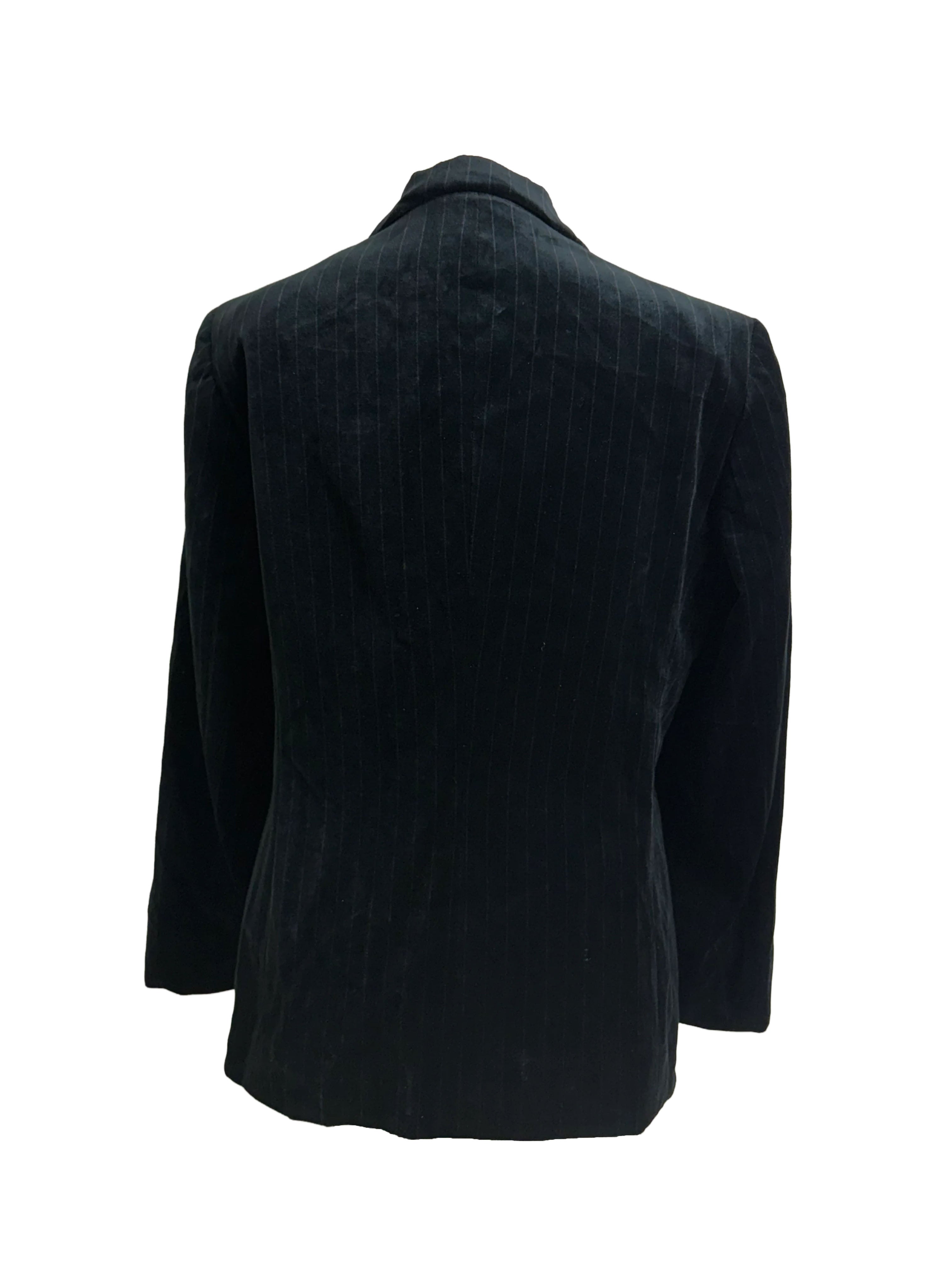 Liz Claiborne Vintage Black Velvet Pinstripe Blazer | Scarz Vintage