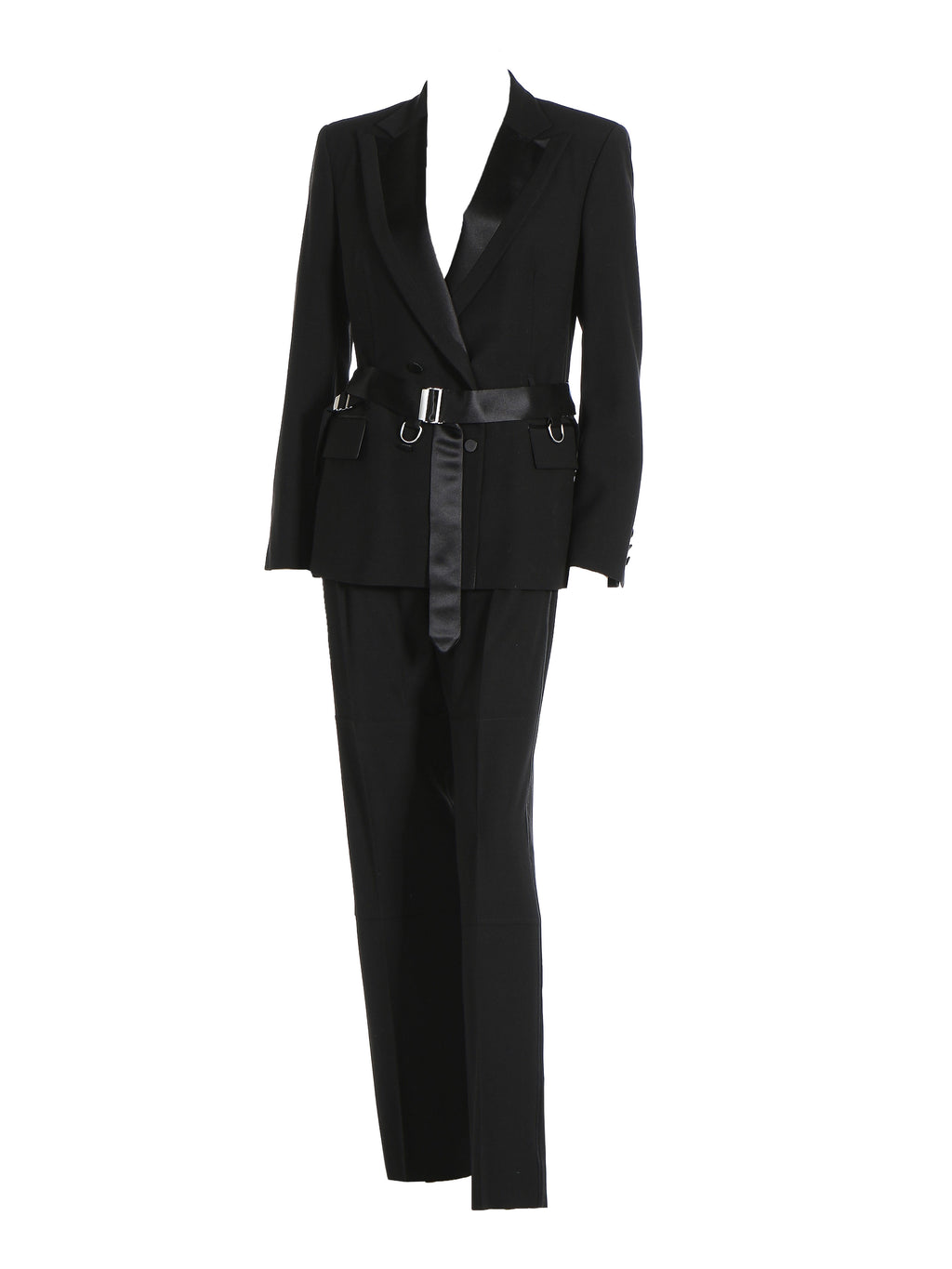 Gucci Belted Black Wool Tuxedo Suit