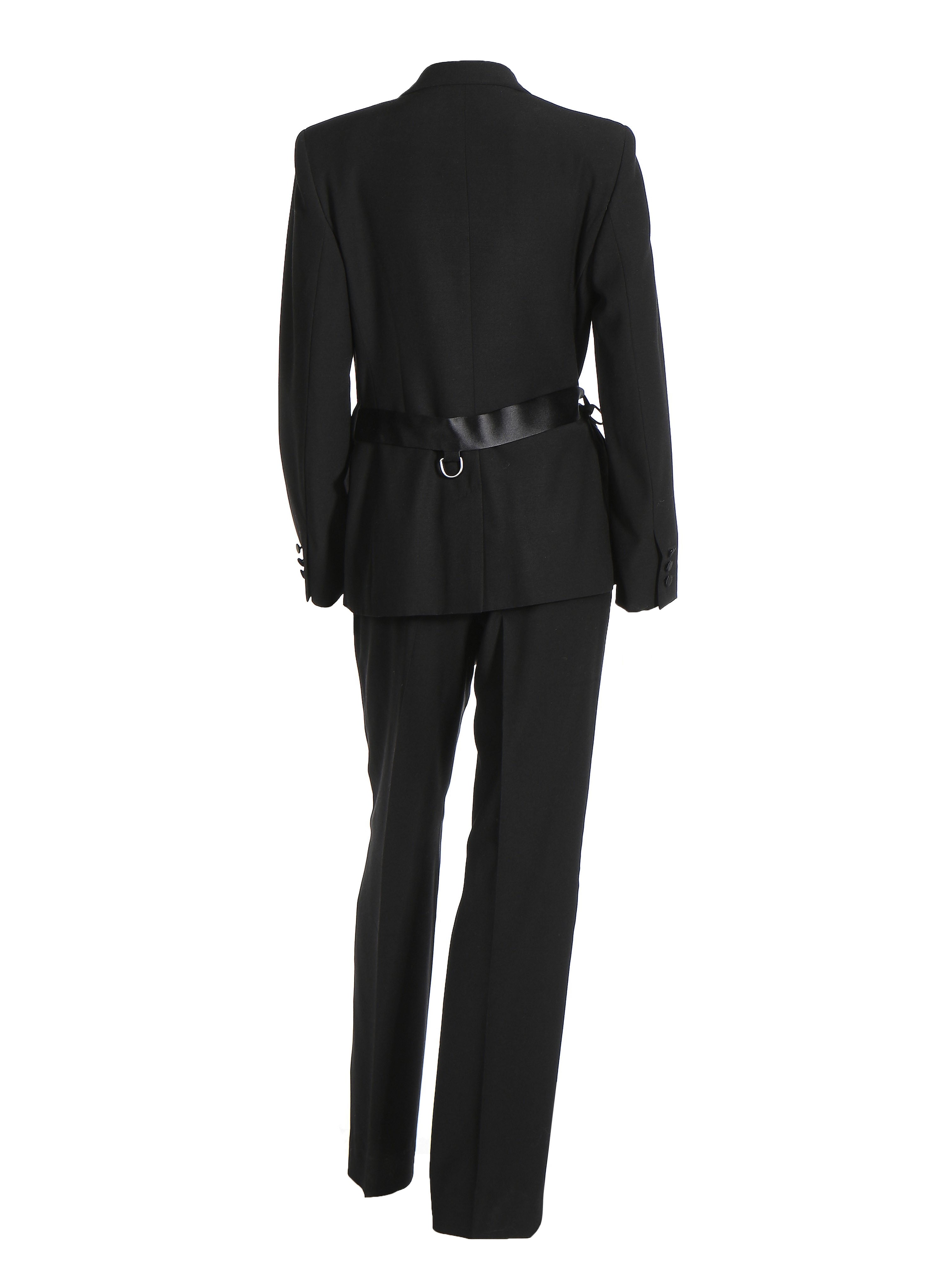 Gucci Belted Black Wool Tuxedo Suit