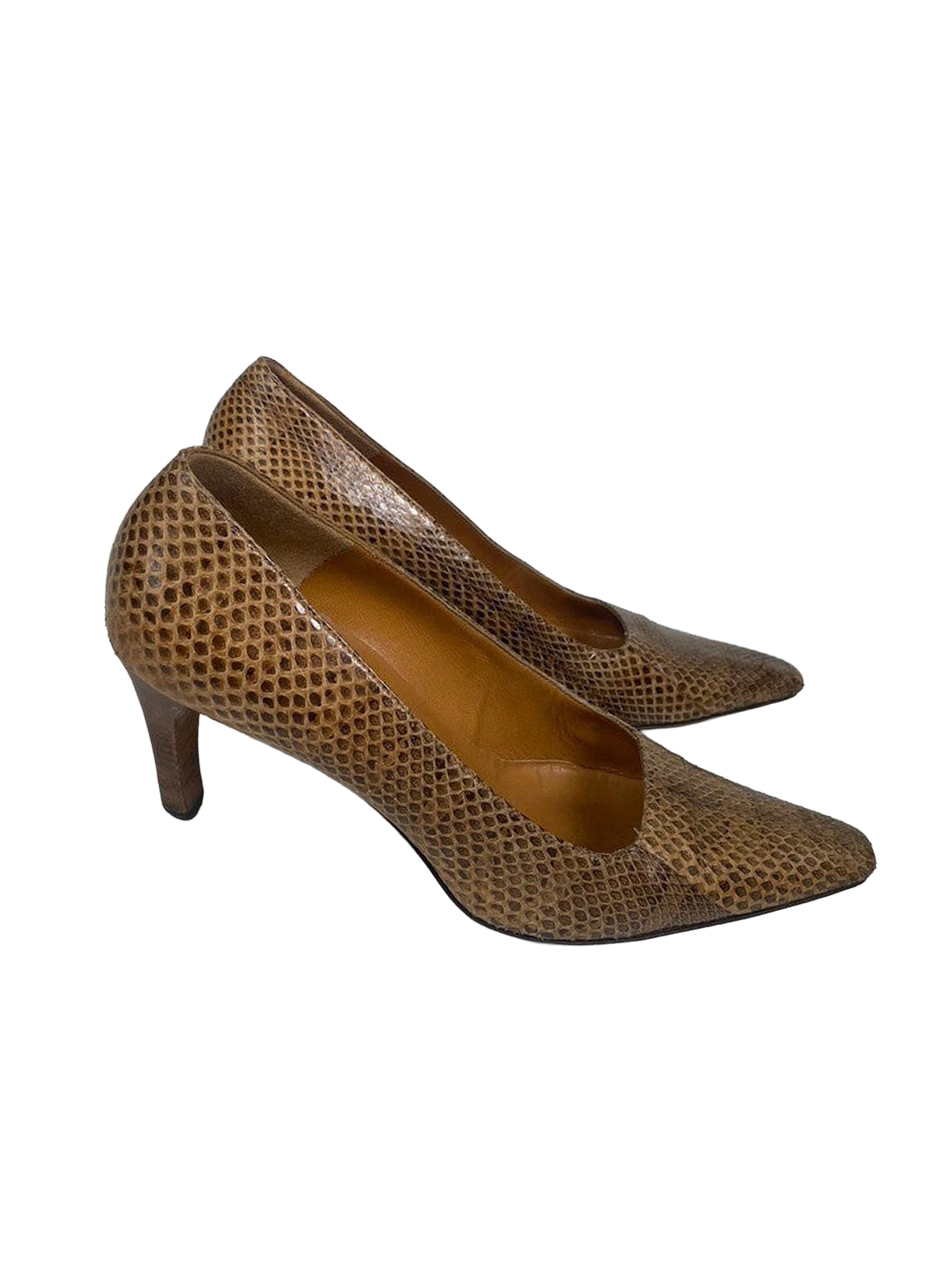 Gucci Ayer Snakeskin Pumps