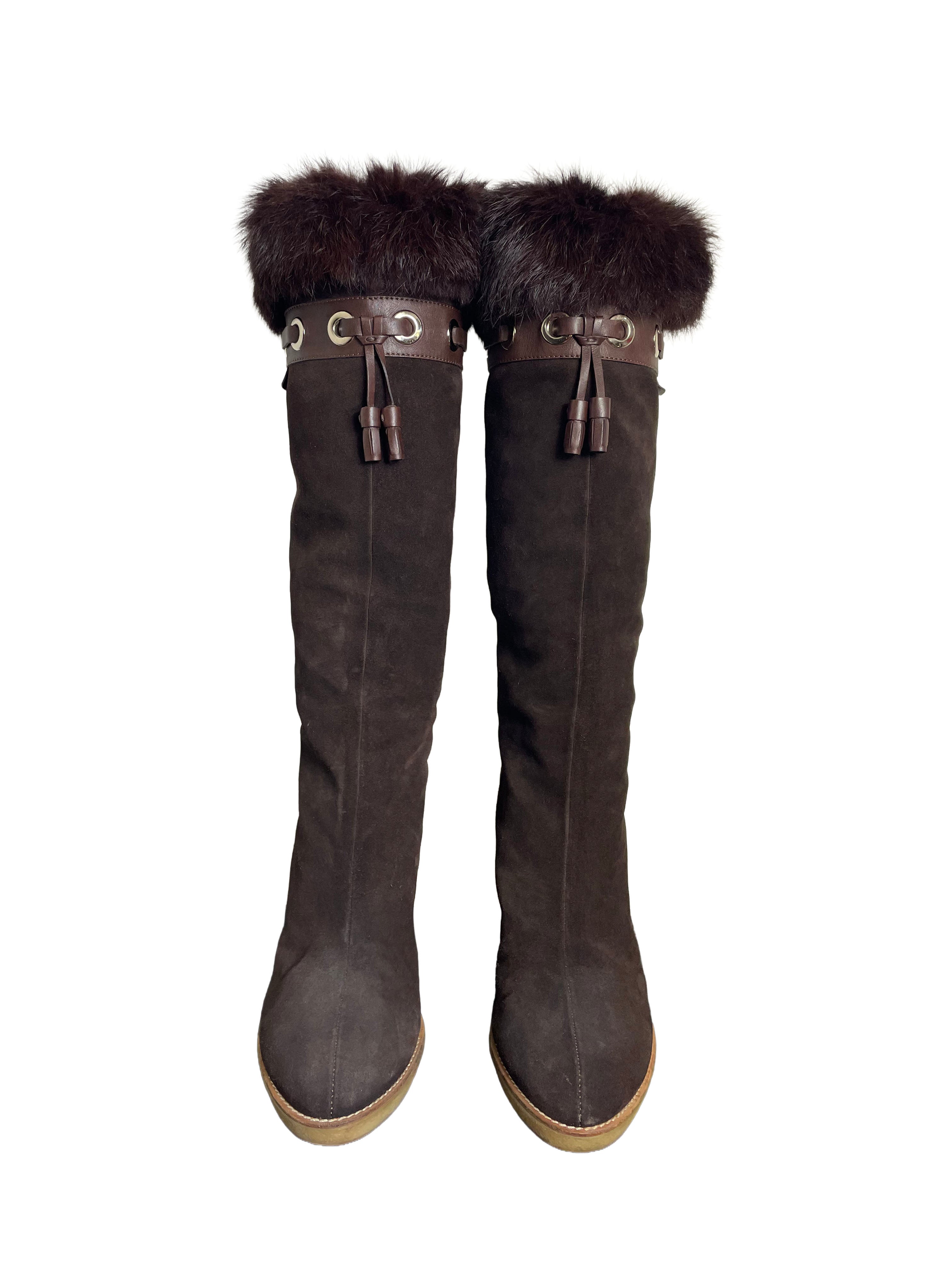 Gucci Suede Mink Boots | Scarz Vintage | Shop Gucci by Tom Ford Boots
