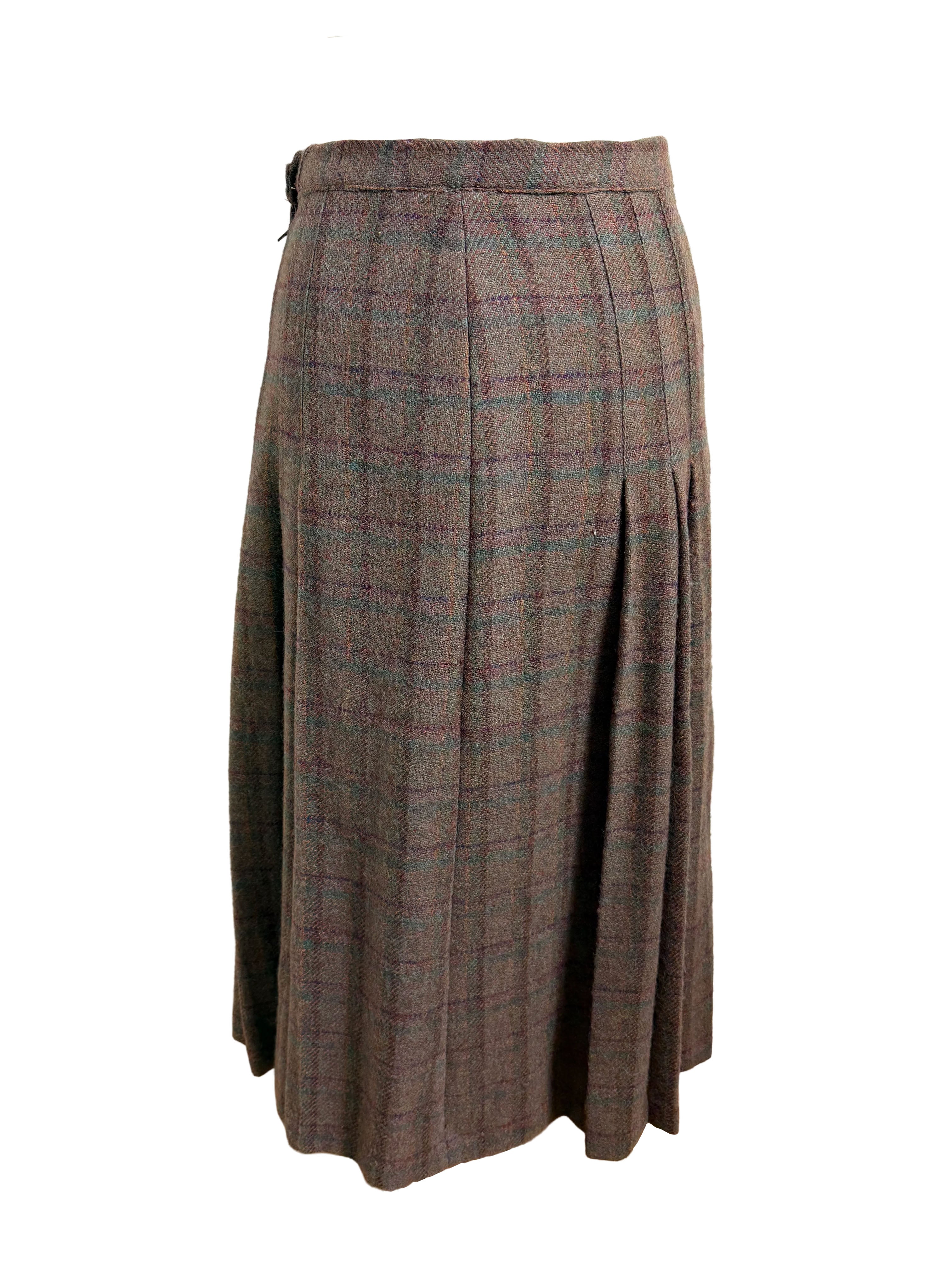 Ralph Lauren 100% Wool Vintage Check Skirt