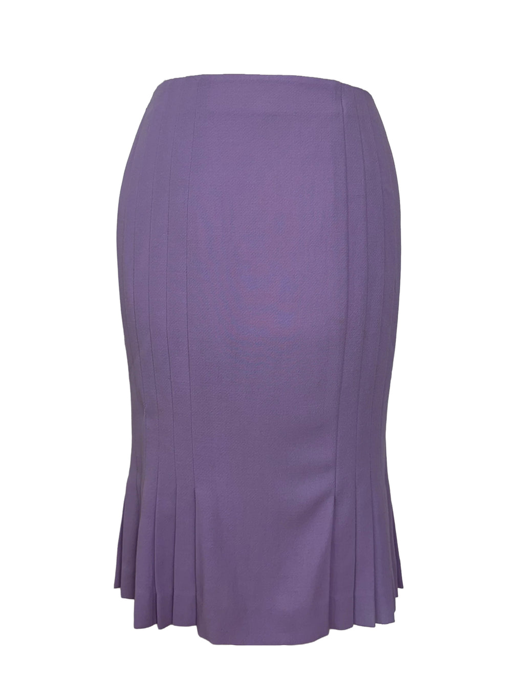 Gianni Versace Vintage Lilac Pleated A-Line Midi Skirt