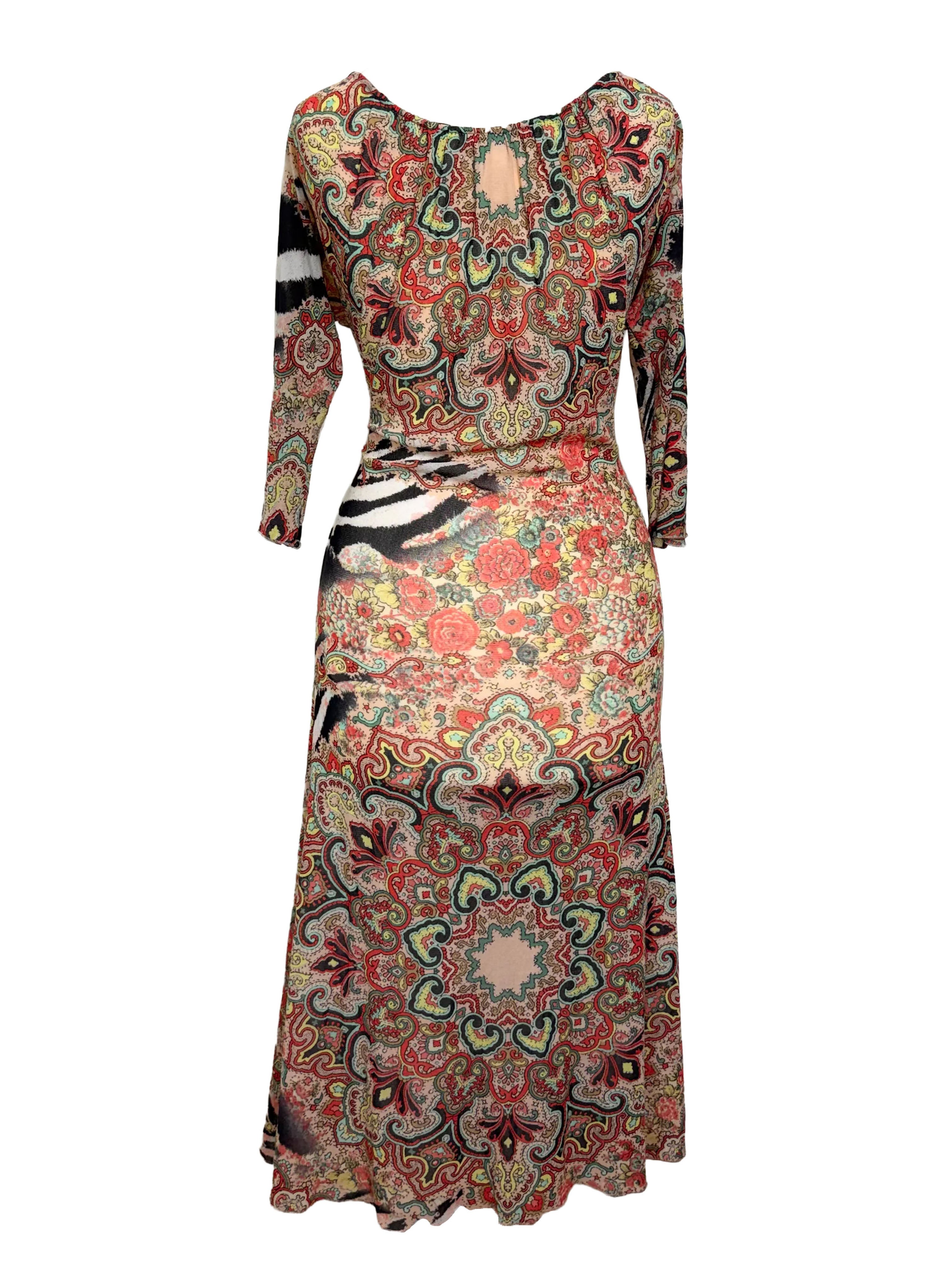 Roberto Cavalli Class Paisley Multicolour Midi Dress