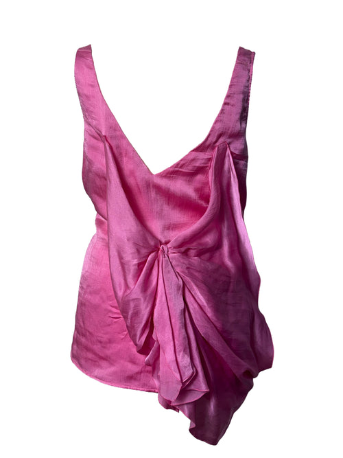 Anna Molinari Pink Cowl Neck Draped Top