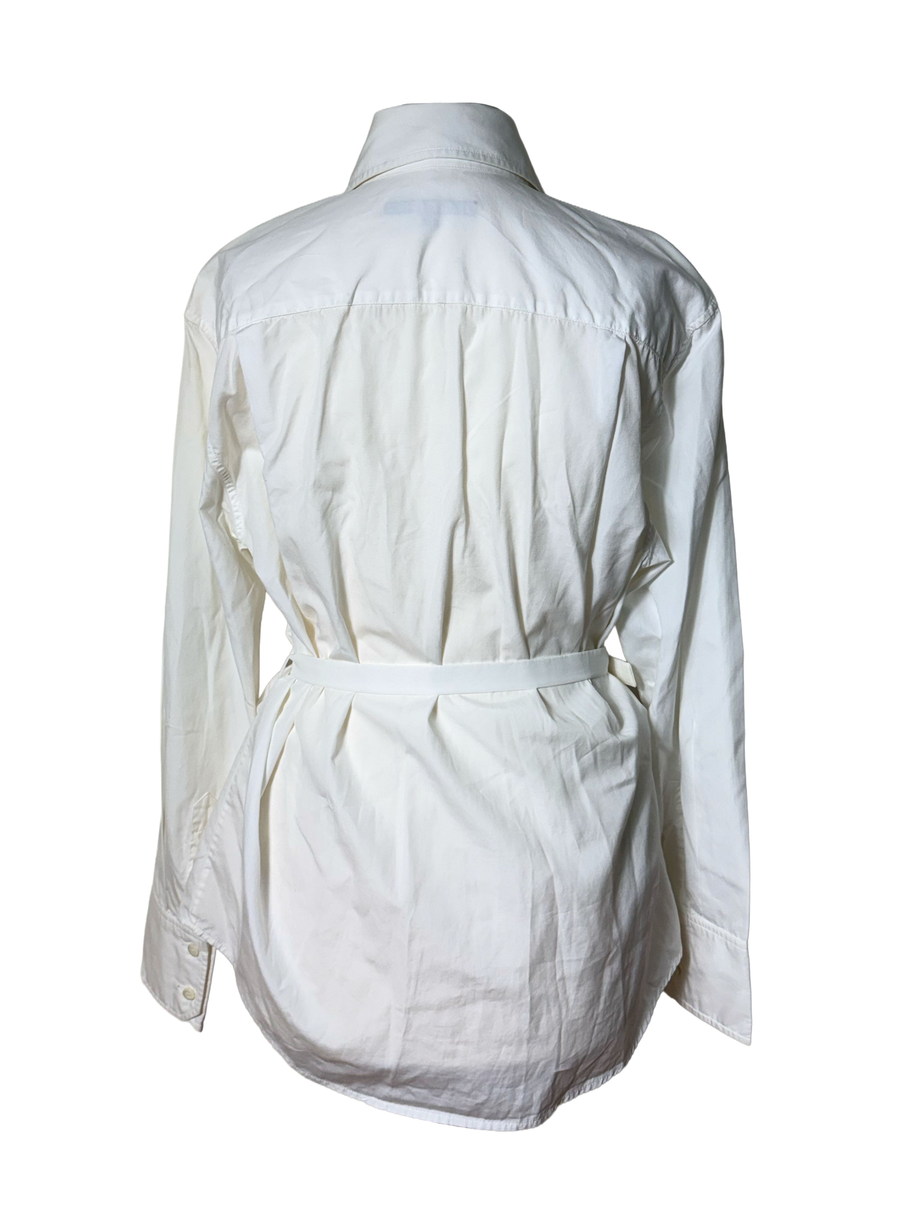 Gucci White Belted Button Down Shirt