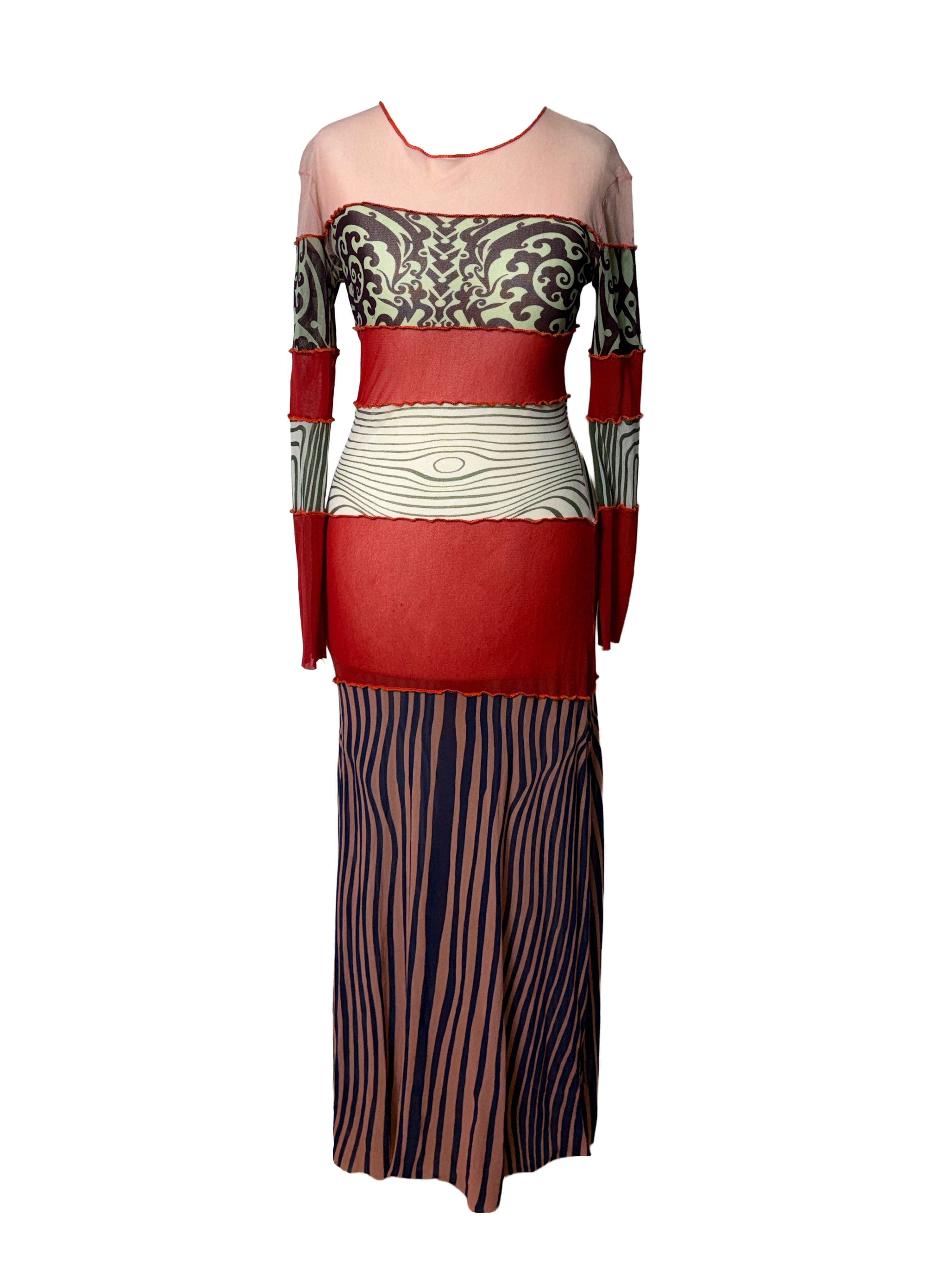 Jean Paul Gaultier Spring 1996 Cyberbaba Mesh Maxi Dress