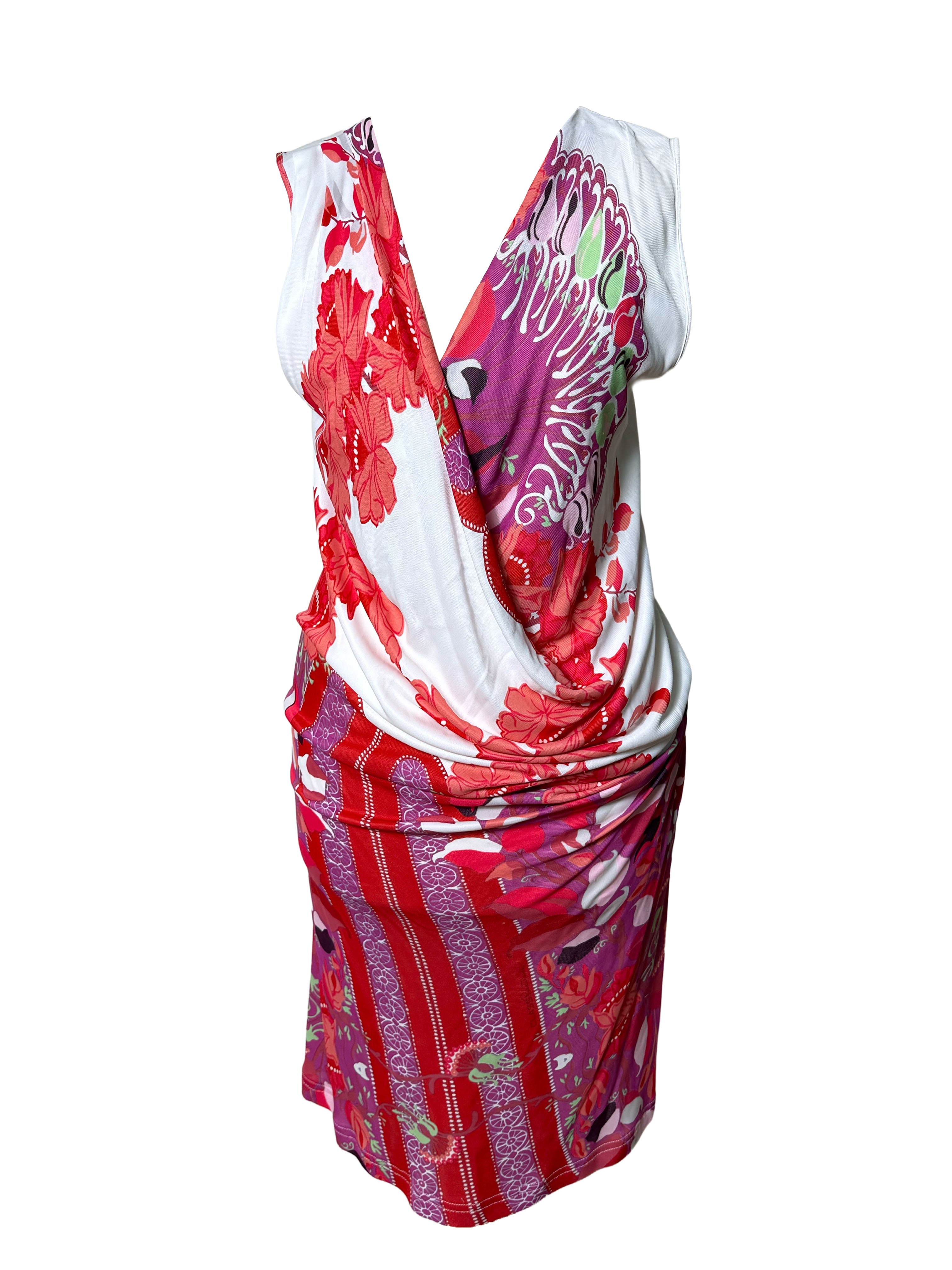 Roberto Cavalli Class Asymmetric Drapped Dress