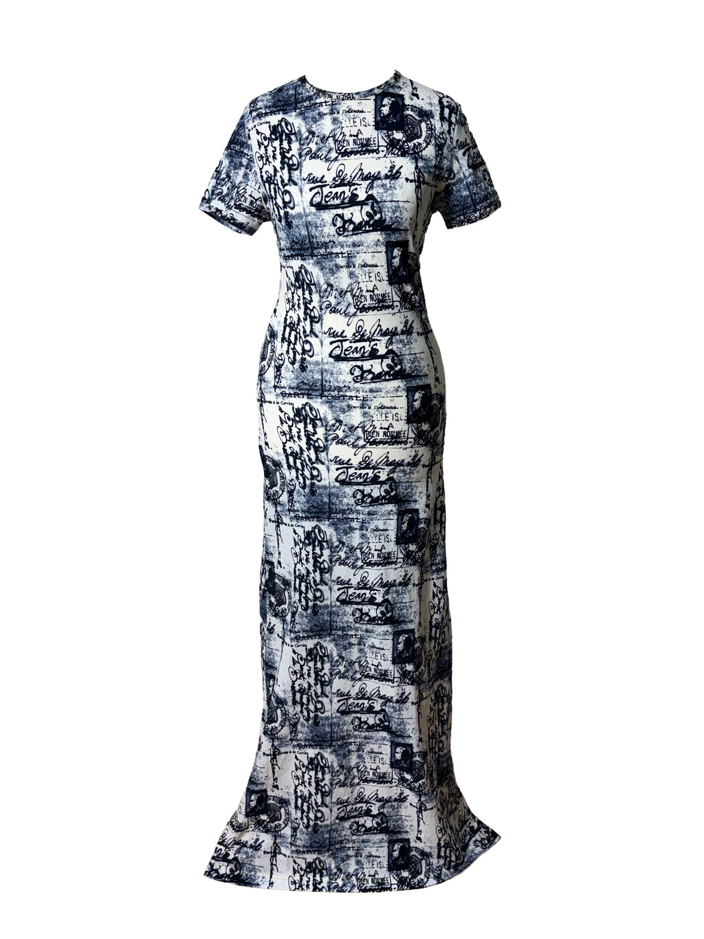 Jean Paul Gaultier Postcard Print Maxi Dress