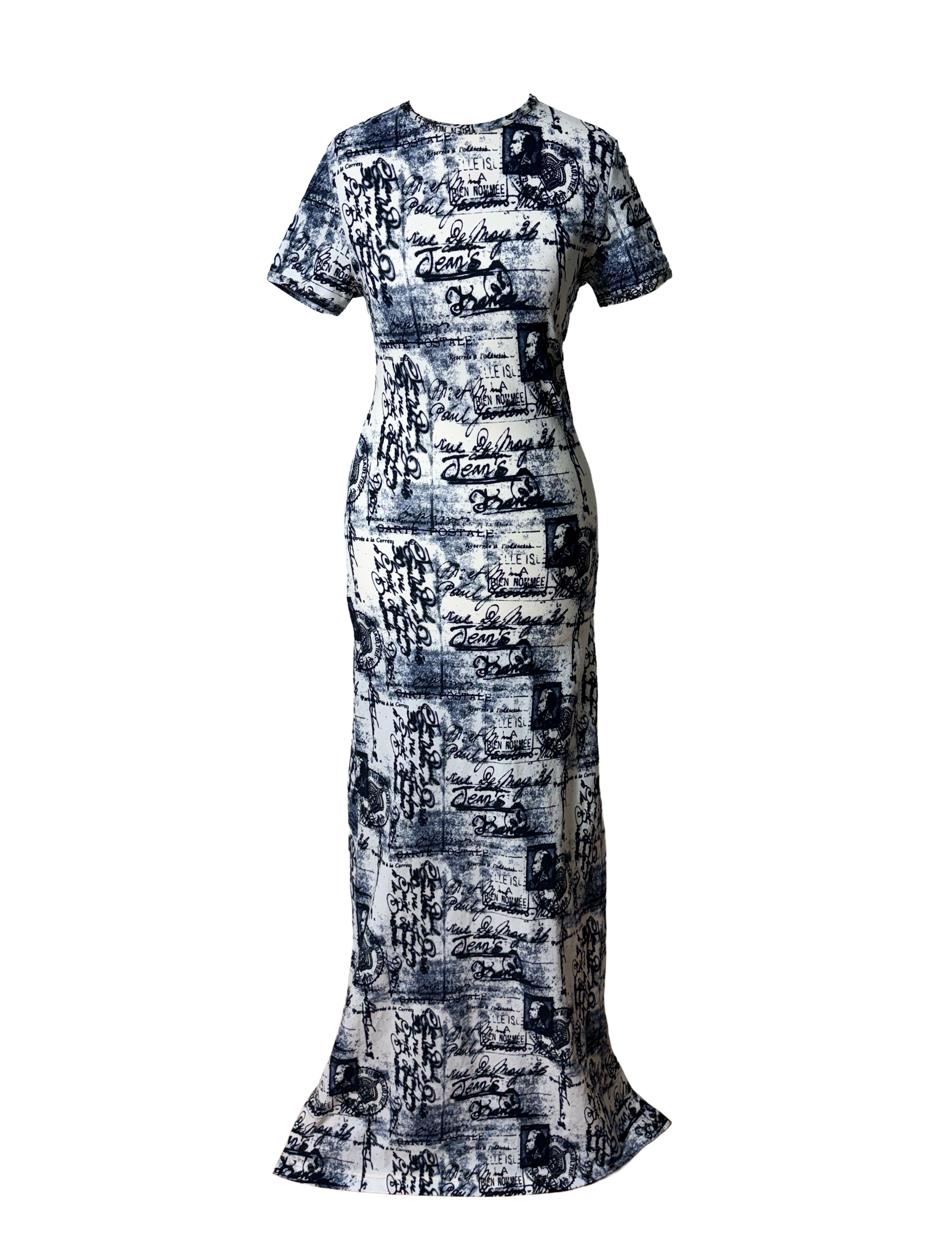 Jean Paul Gaultier Postcard Print Maxi Dress