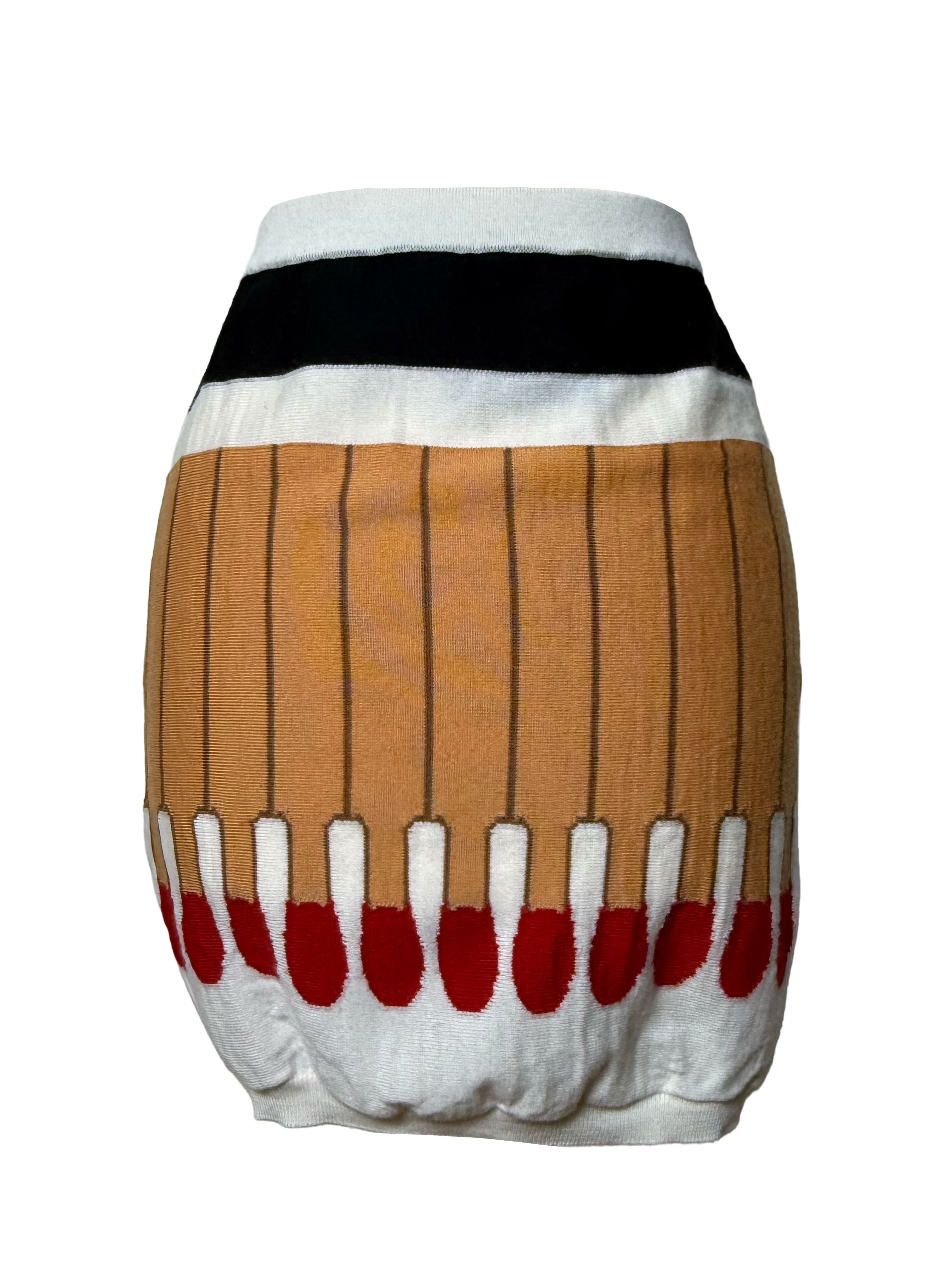 Moschino Fall 2016 Match Stick Pencil Mini Skirt