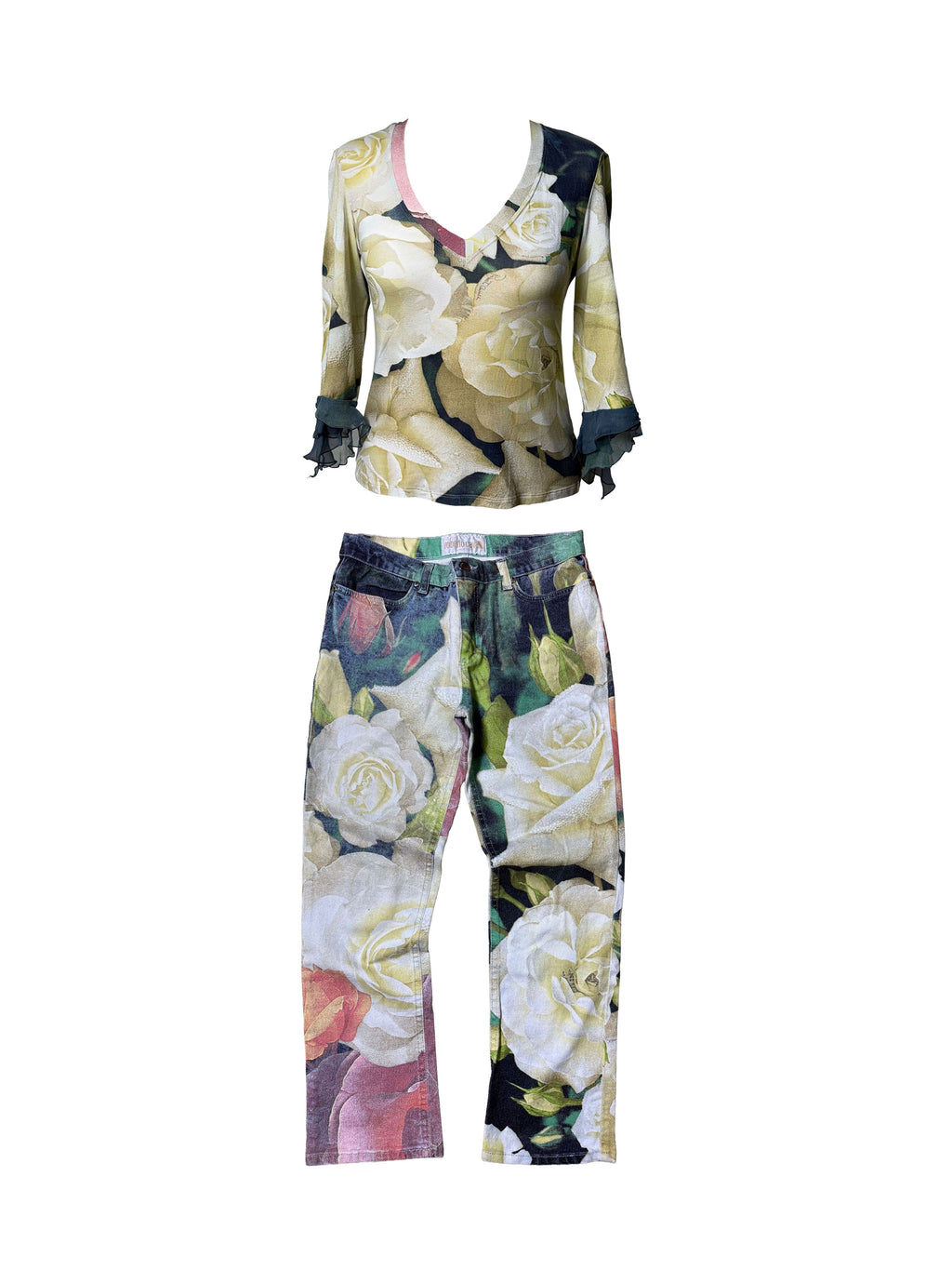 Roberto Cavalli Garden Rose Print Matching Set