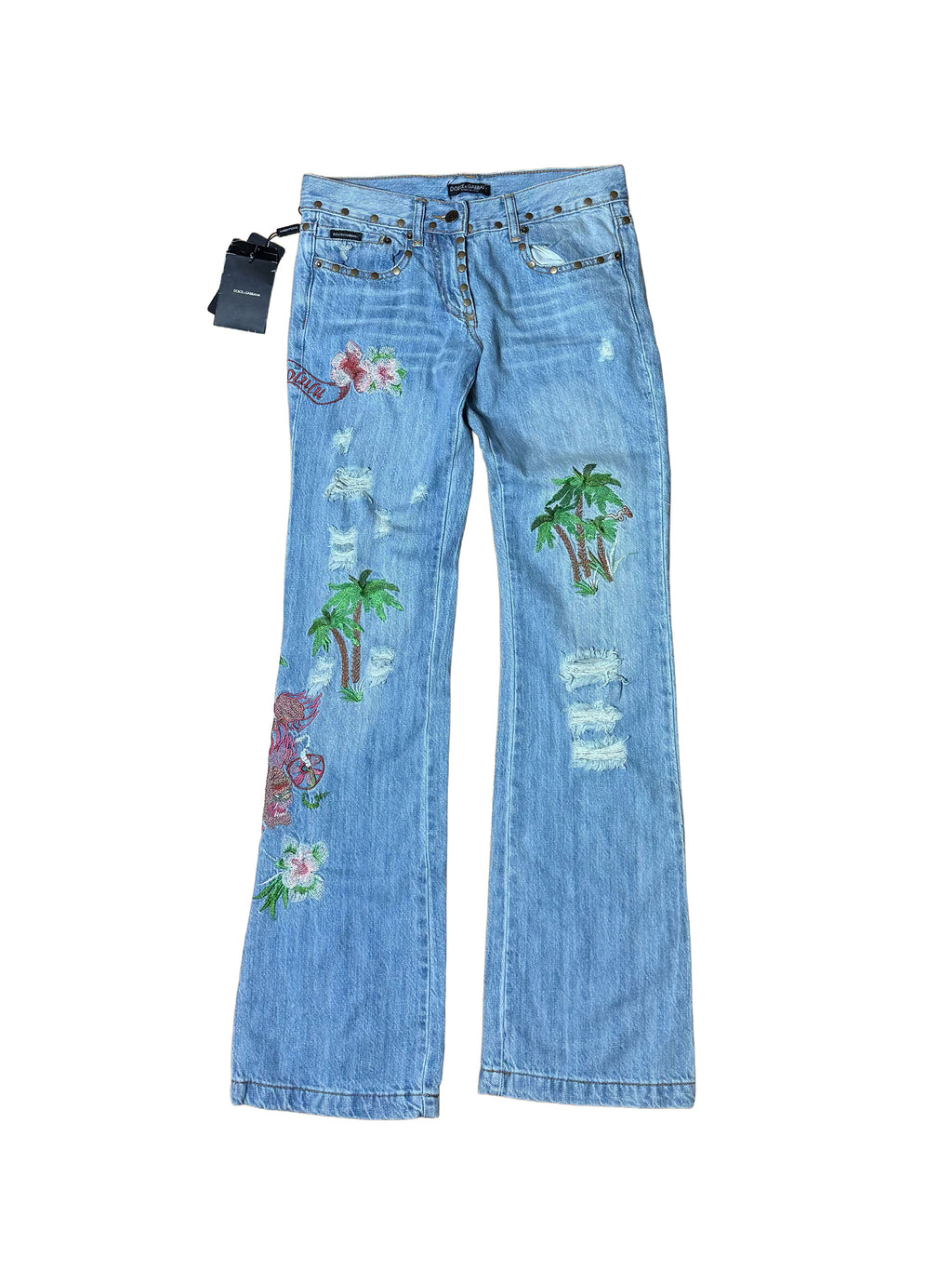 Dolce & Gabbana Spring 2005 Honolulu Embroidered Jeans