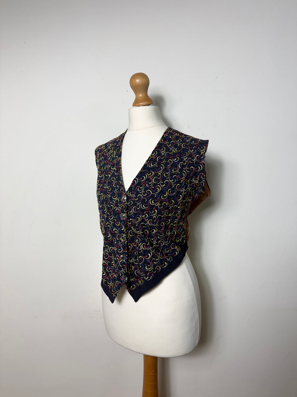 Vintage 1970s Swirl Pattern Waistcoat