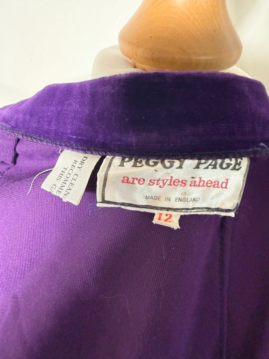 Peggy Page Vintage 1970s Purple Velvet Maxi Skirt