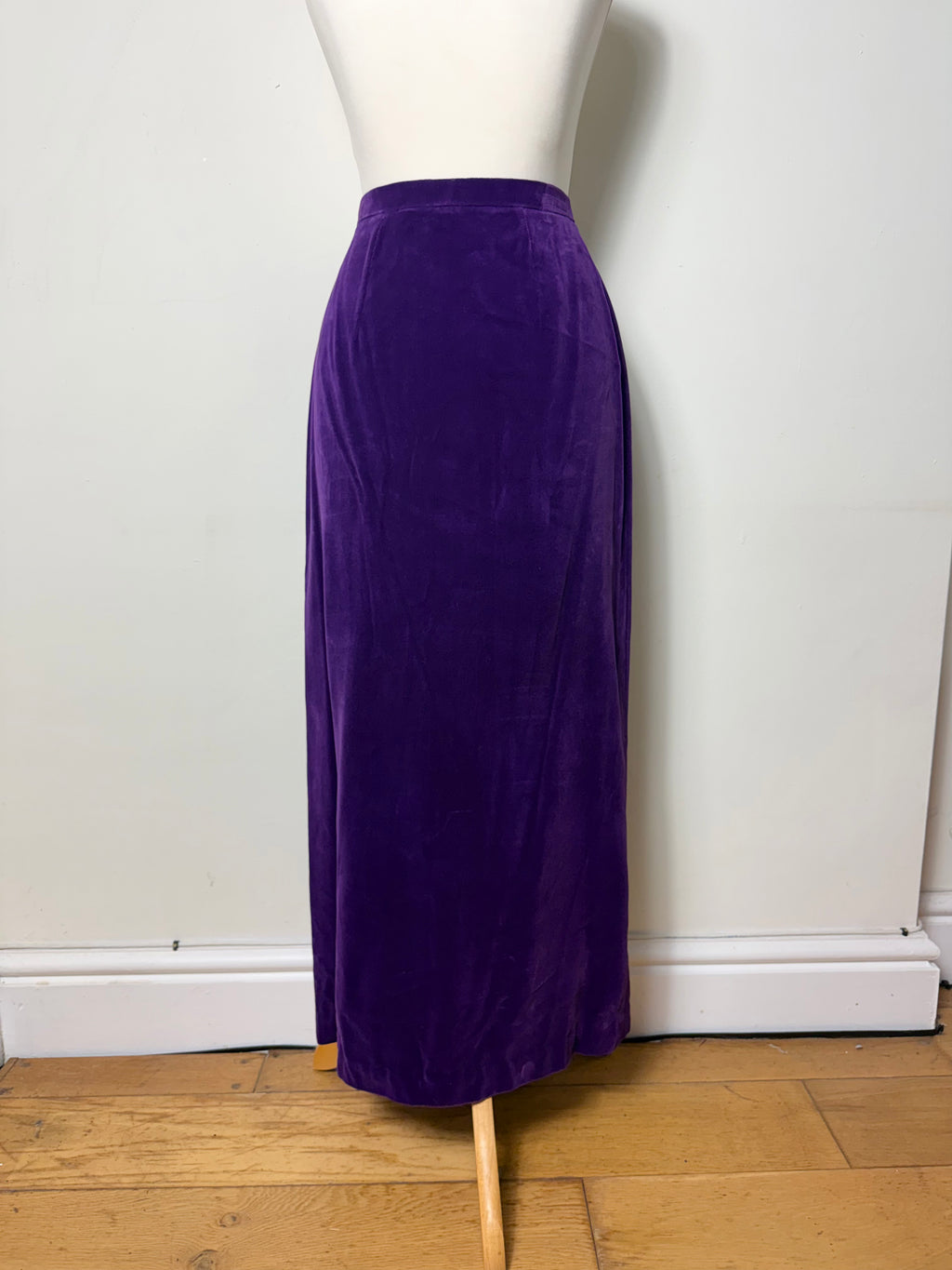 Peggy Page Vintage 1970s Purple Velvet Maxi Skirt