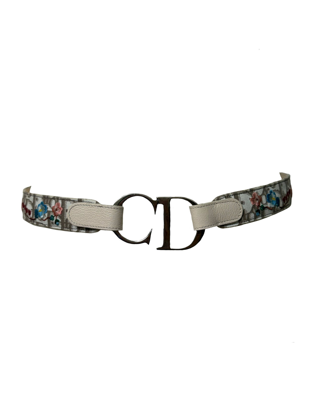 Dior Floral Trotter Print Embroidered Belt