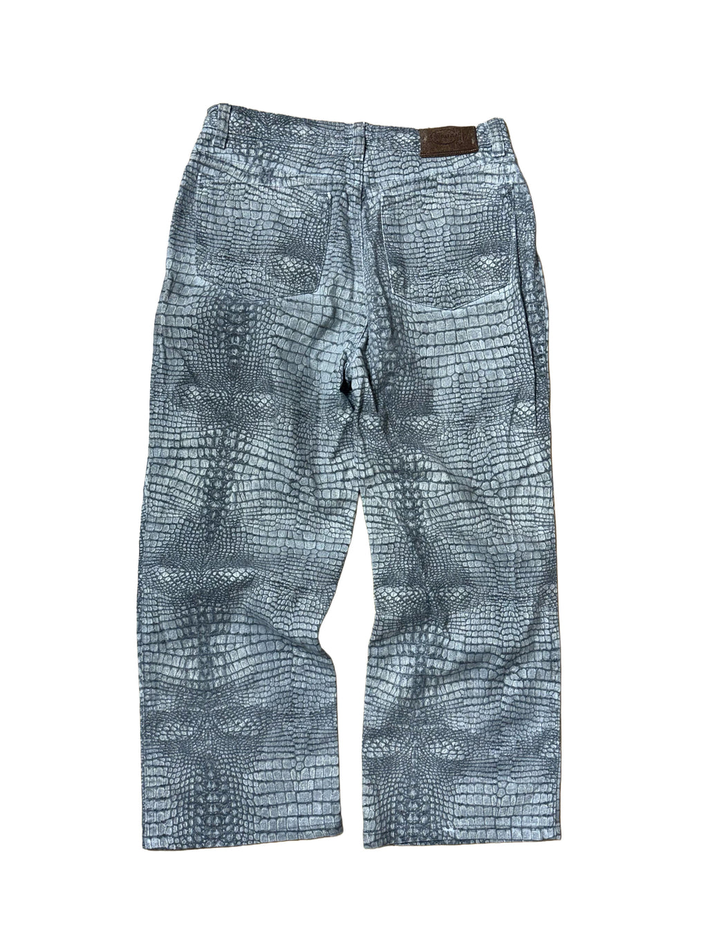 Roberto Cavalli Grey Alligator Jeans