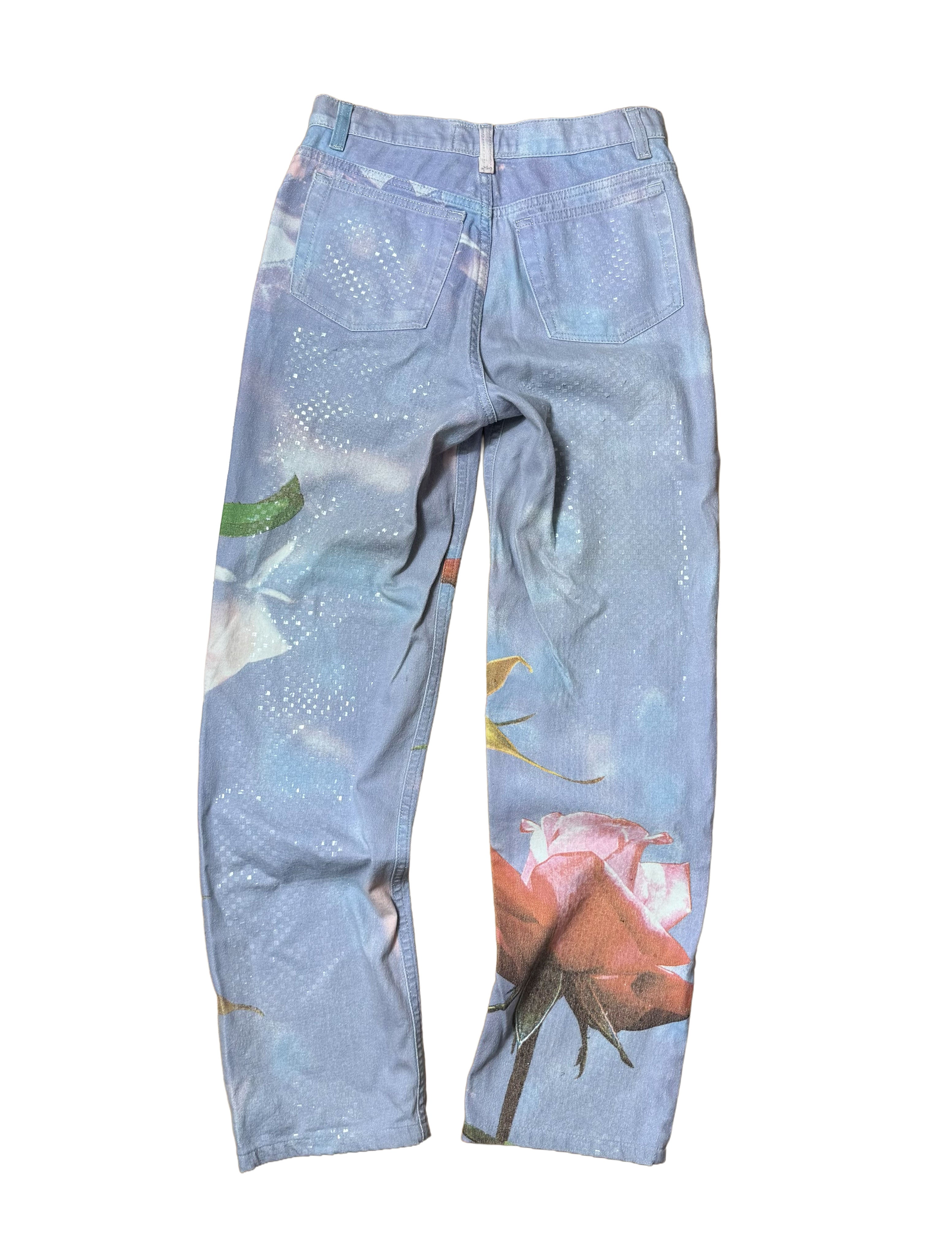 Roberto Cavalli Rose Print Jeans