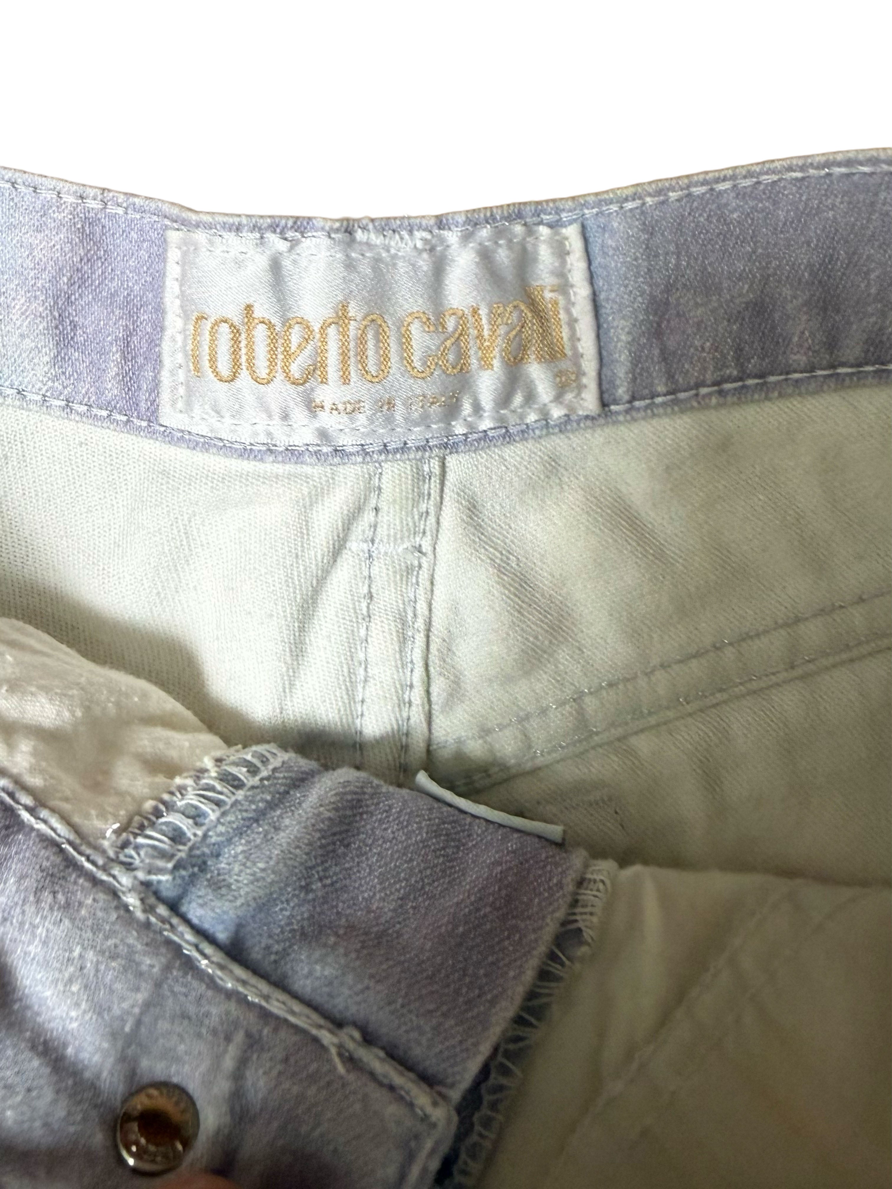 Roberto Cavalli Rose Print Jeans