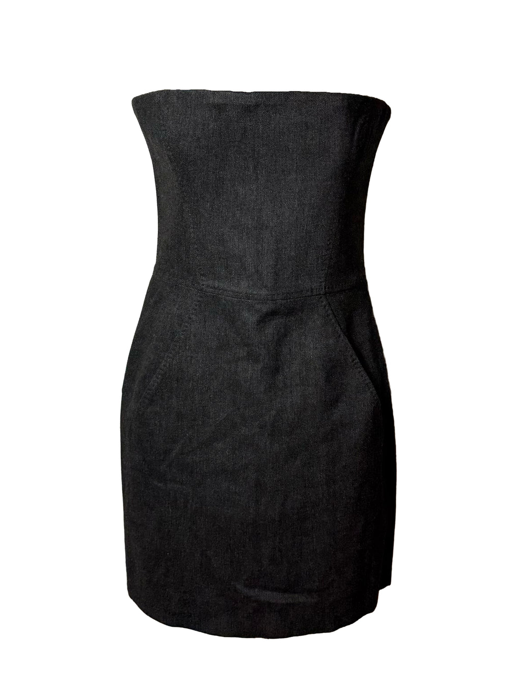Dsqaured2 Grey Corset Strapless Denim Dress