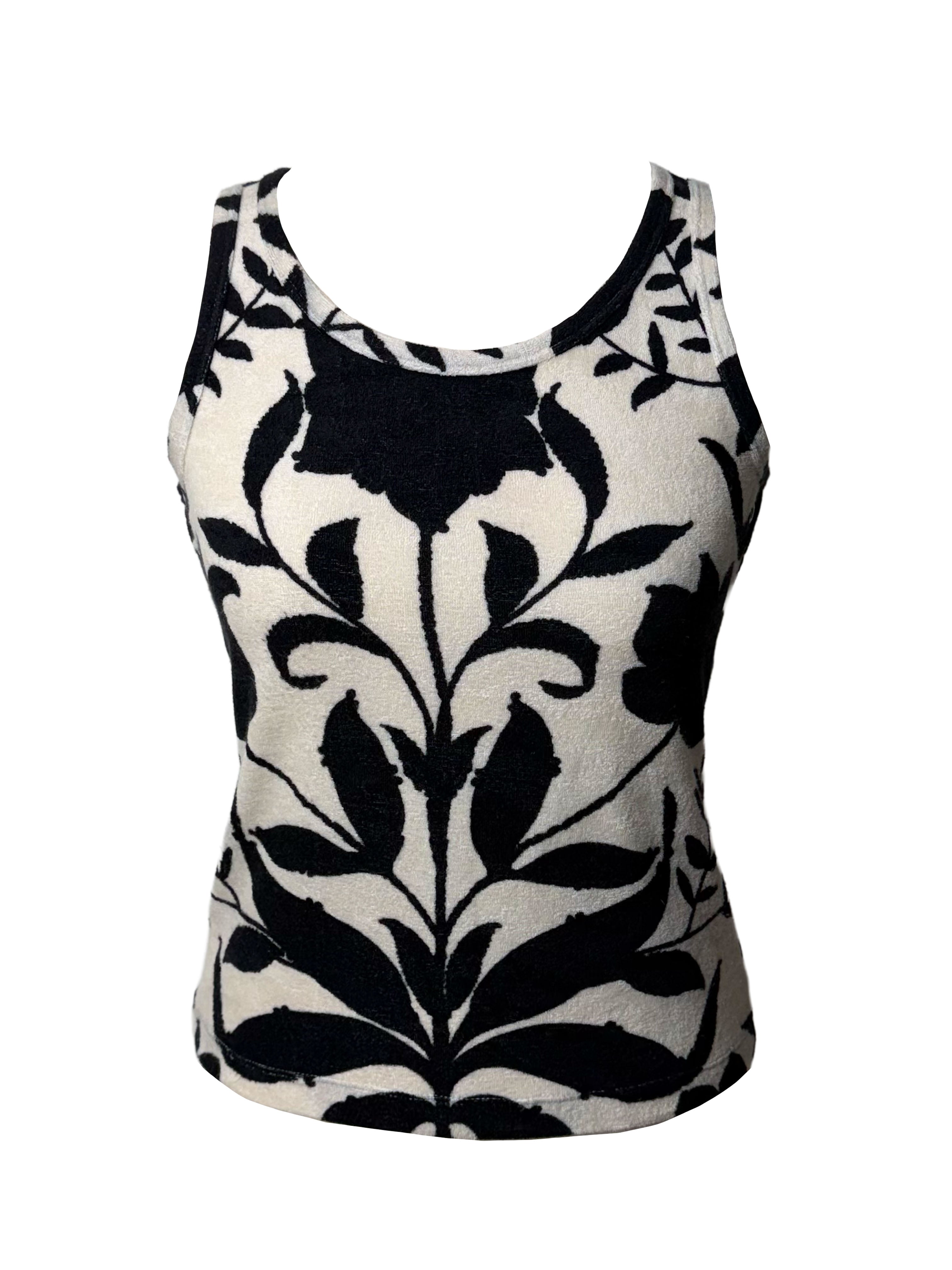 Prada Floral Print Terrycloth Tank Top