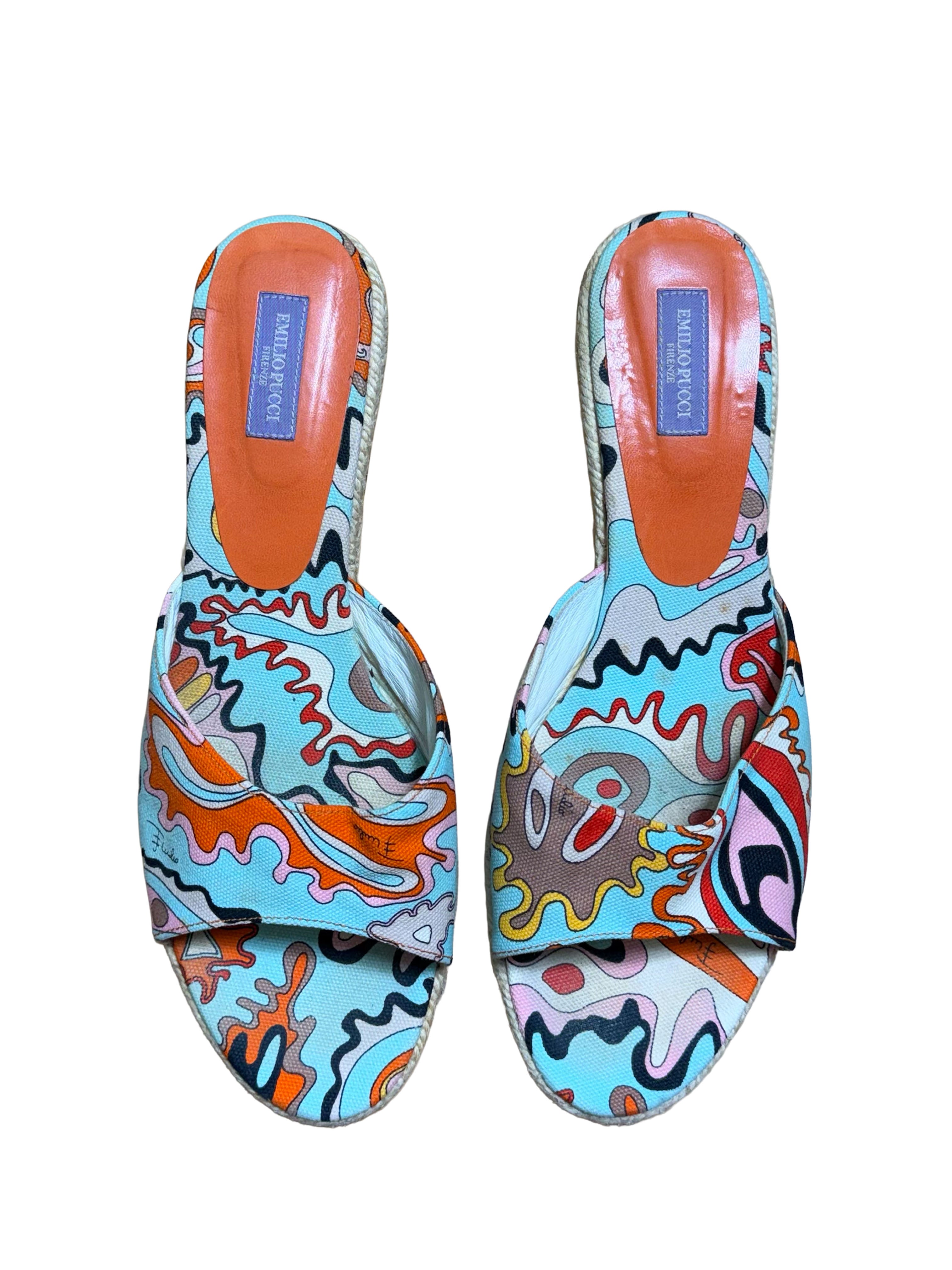 Emilio Pucci Peep Toe Kitten Heels