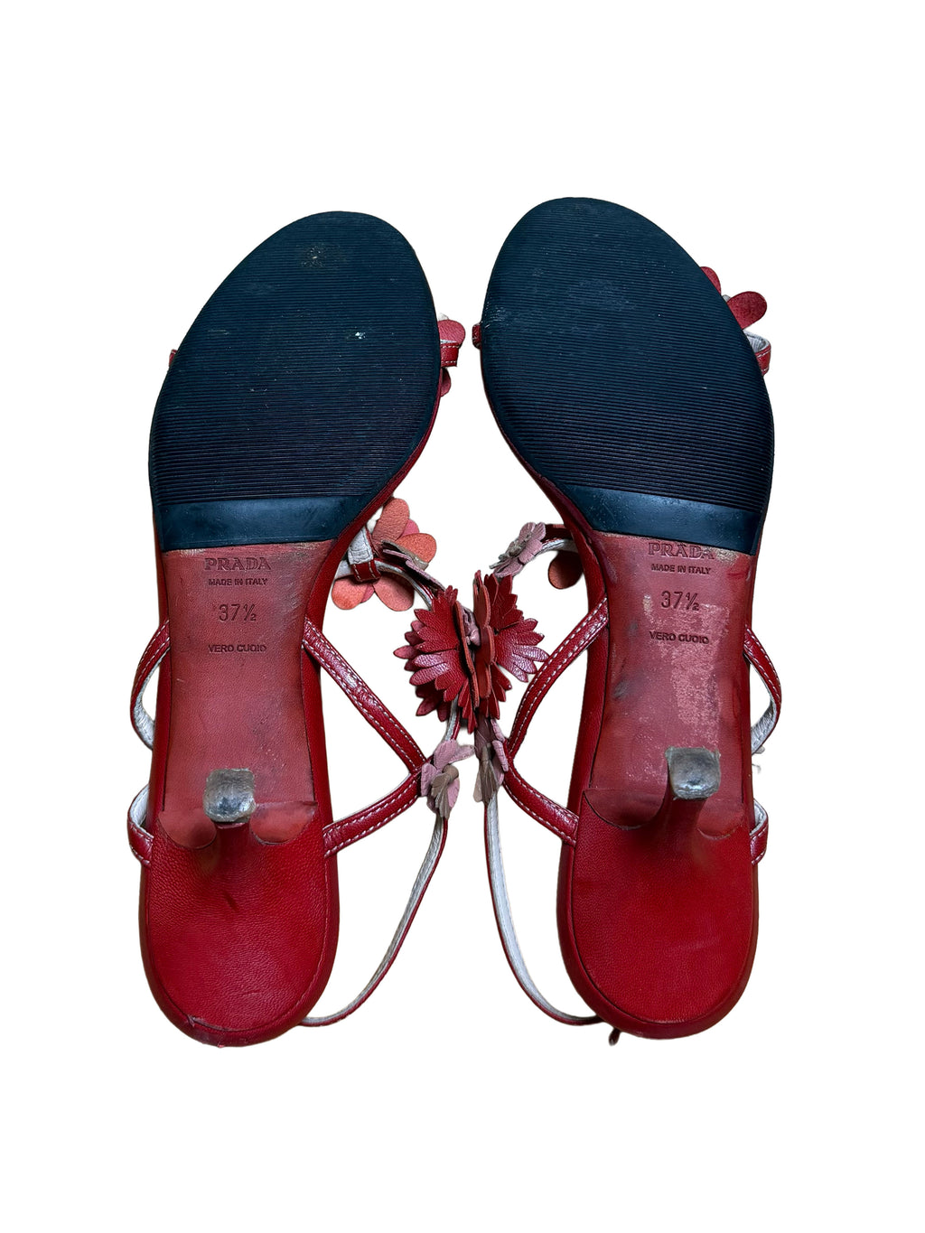 Prada Floral Leather Sandals