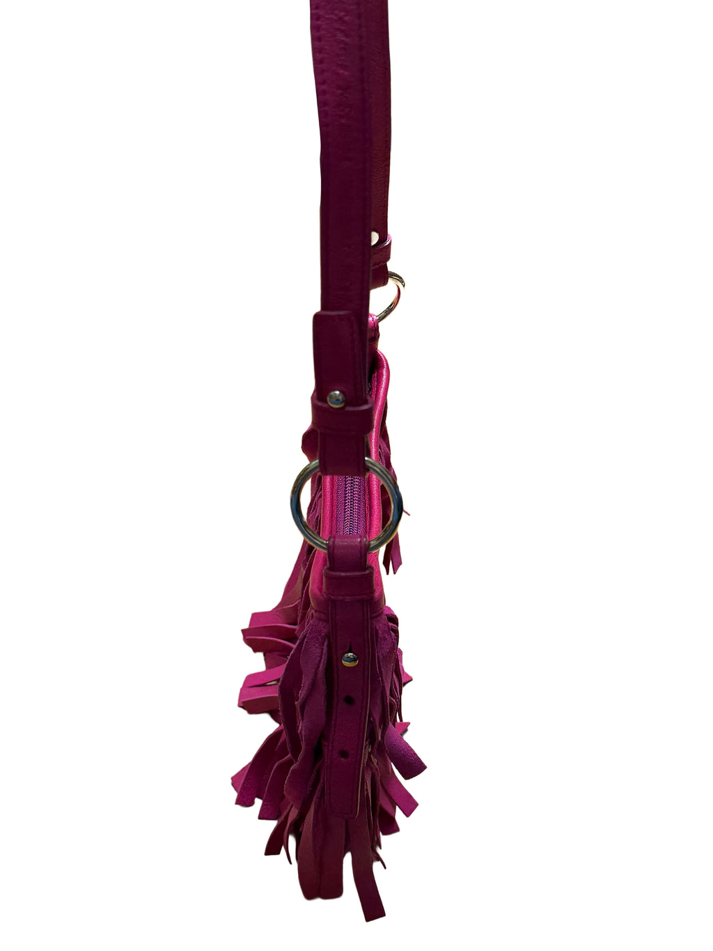 YSL Suede & Leather Fringe Shoulder Bag
