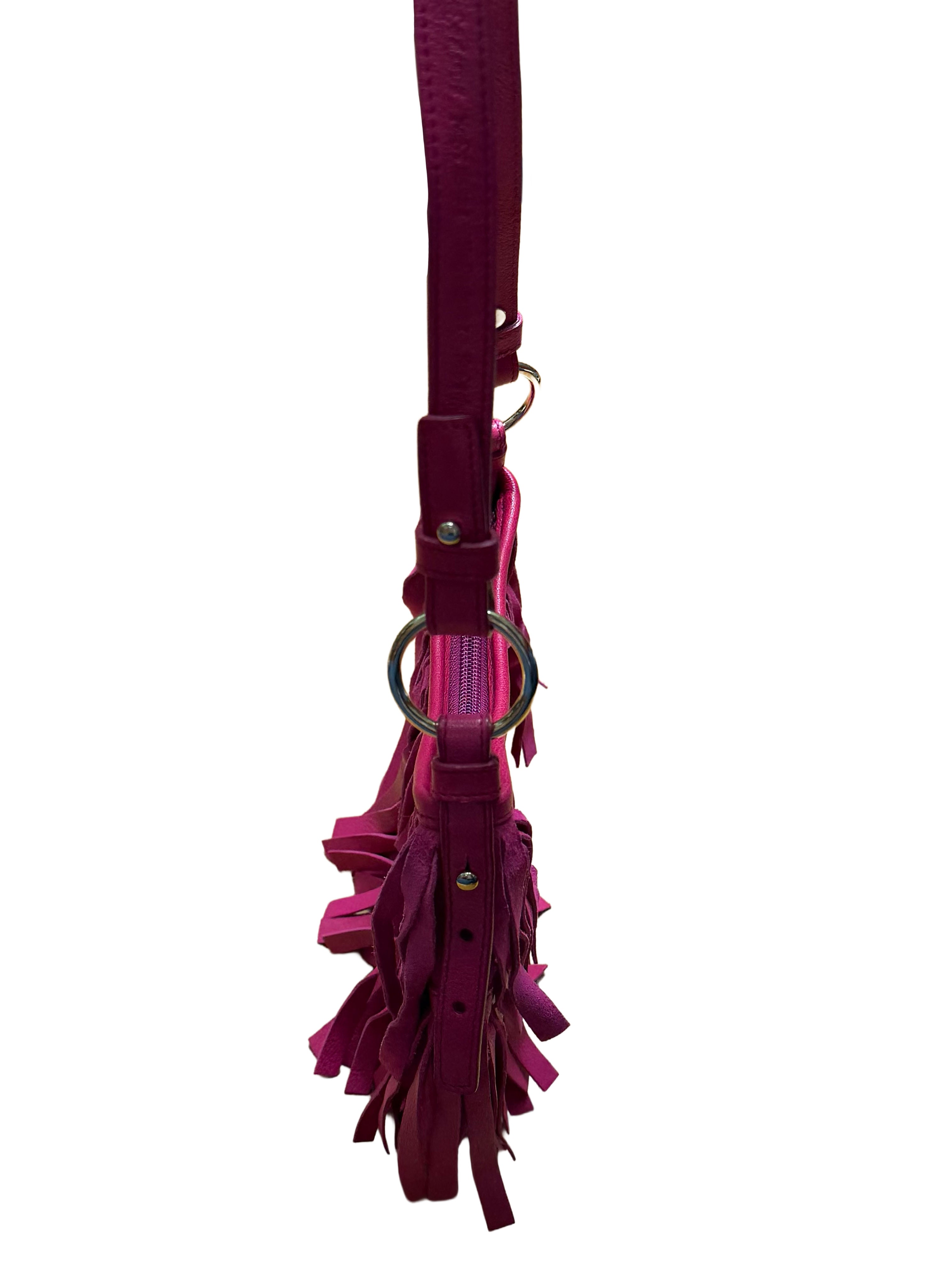 YSL Suede & Leather Fringe Shoulder Bag