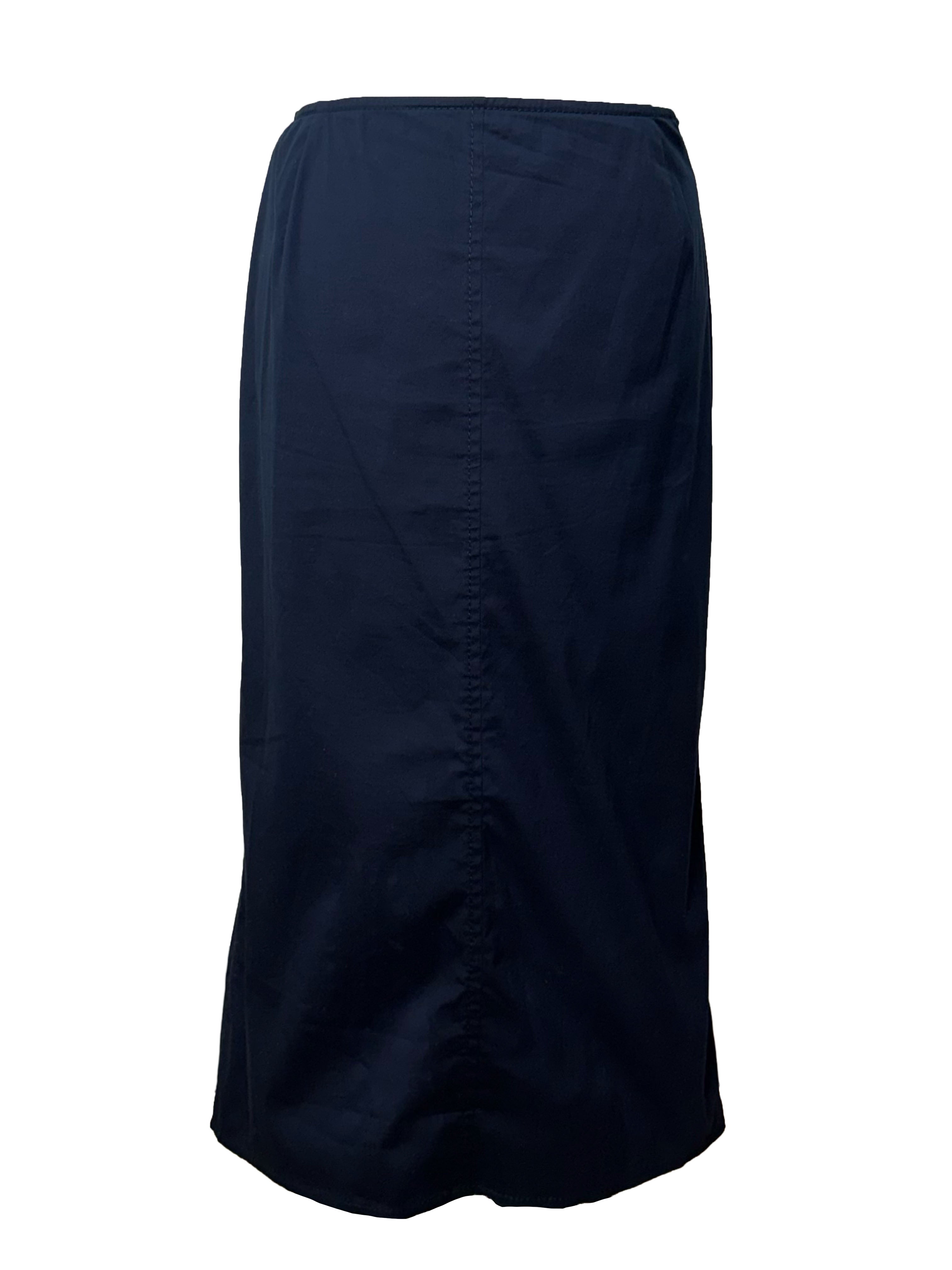 Prada A-Line Navy Maxi Skirt