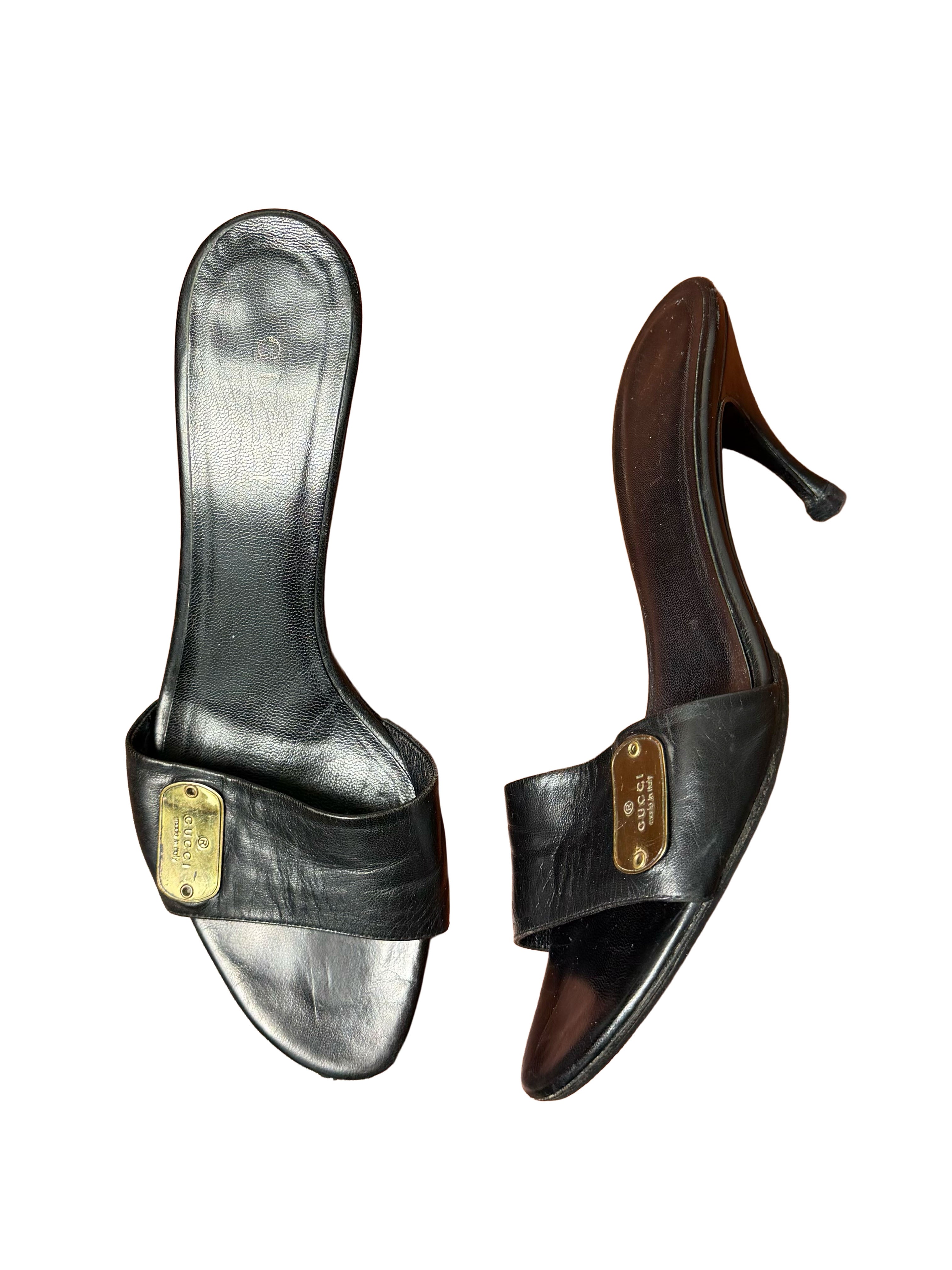 Gucci Black Tag Mules