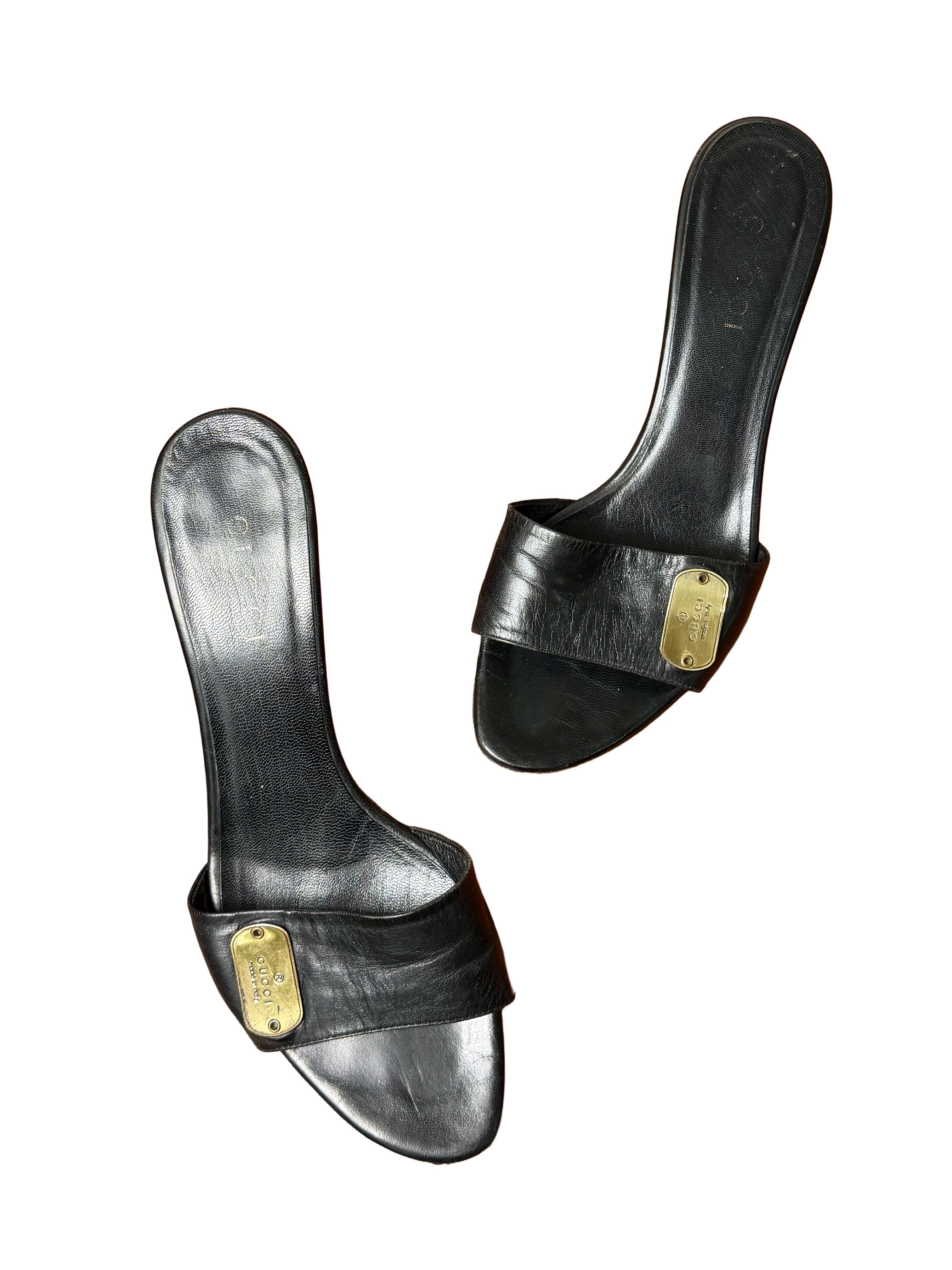 Gucci Black Tag Mules