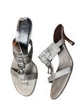 Dior Silver Metallic Charm Mules
