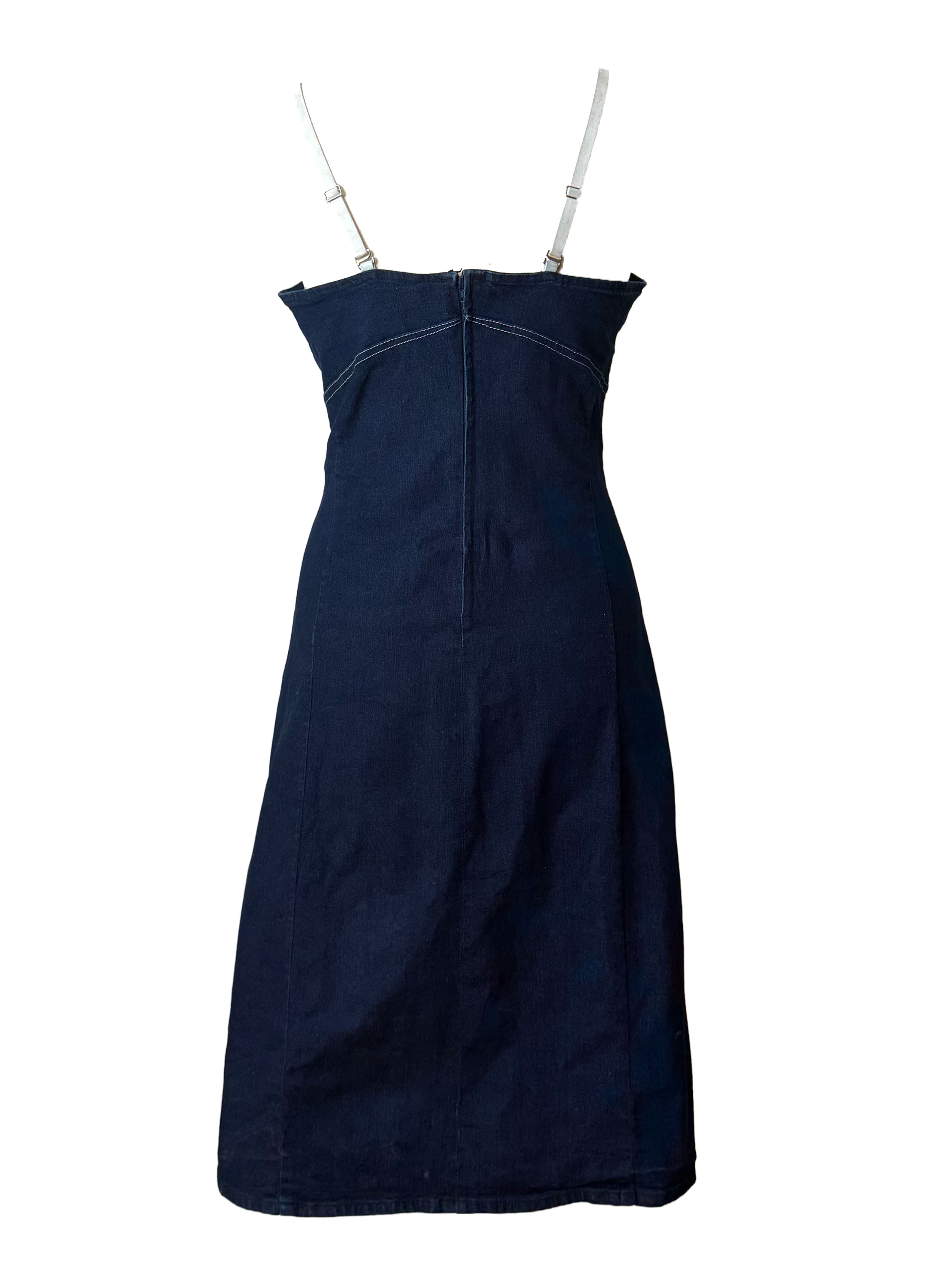Gianfranco Ferré Denim Strapless Midi Dress
