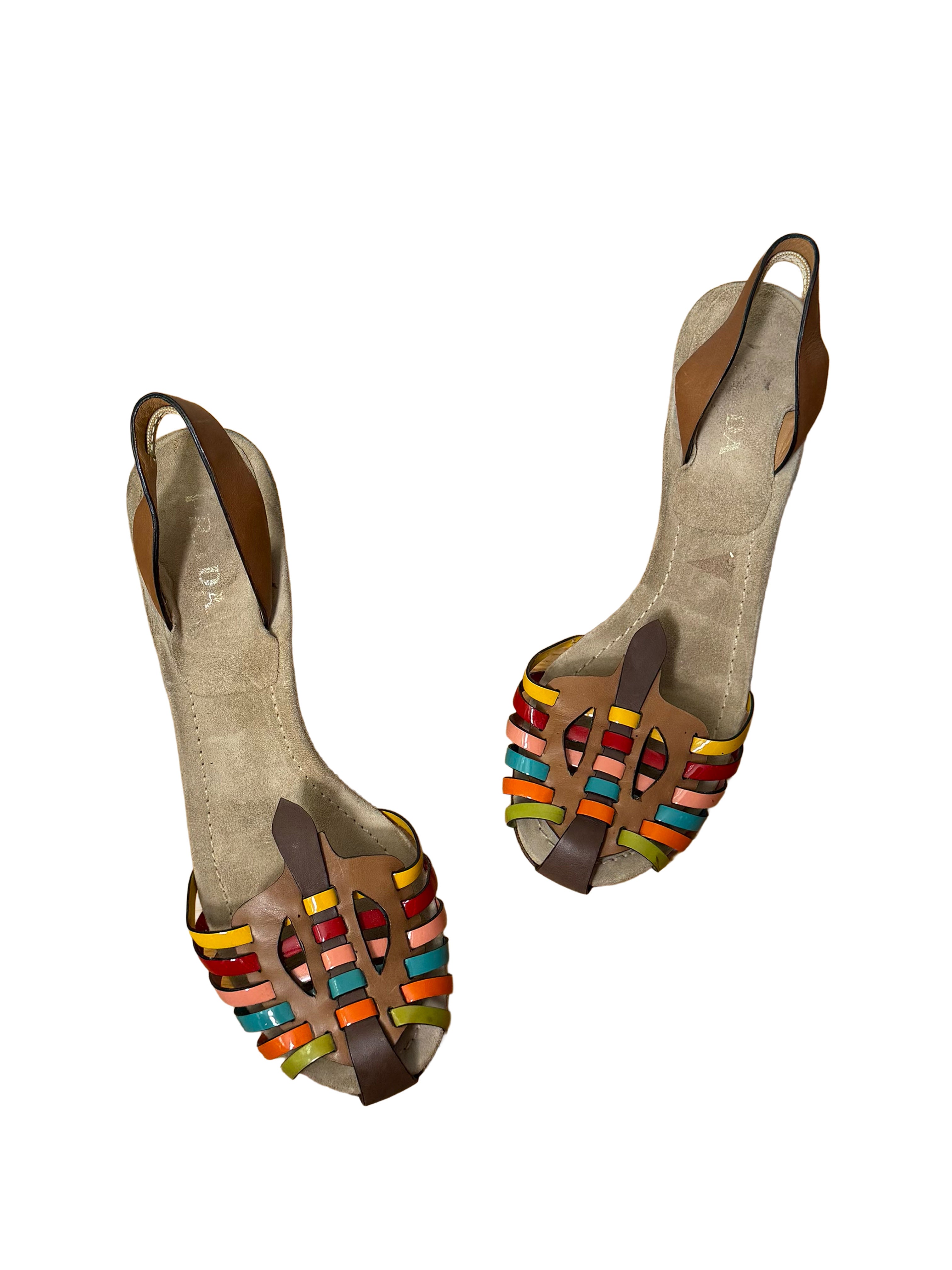 Prada SS 2004 Multicolour Slingback Heels