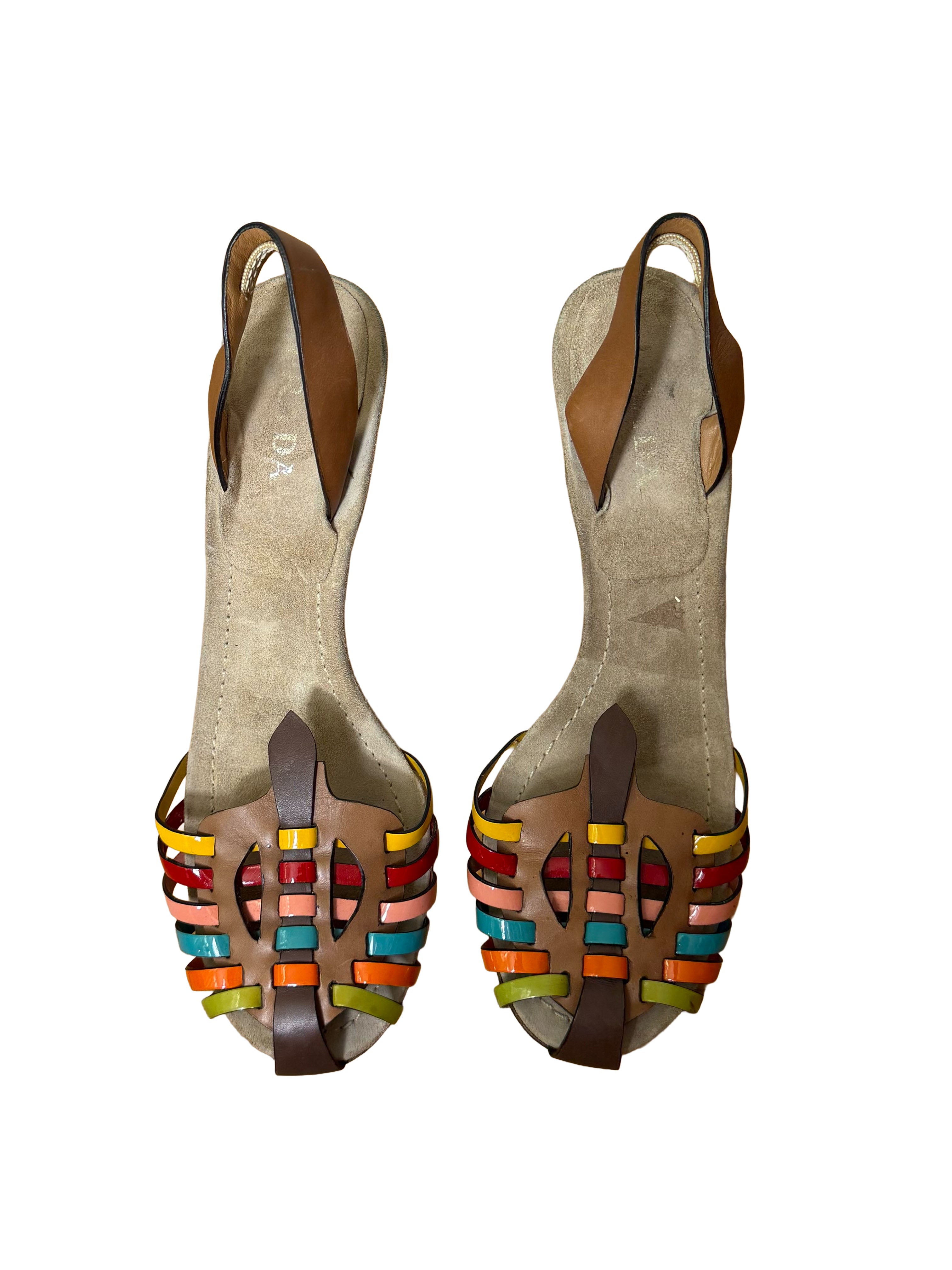 Prada SS 2004 Multicolour Slingback Heels