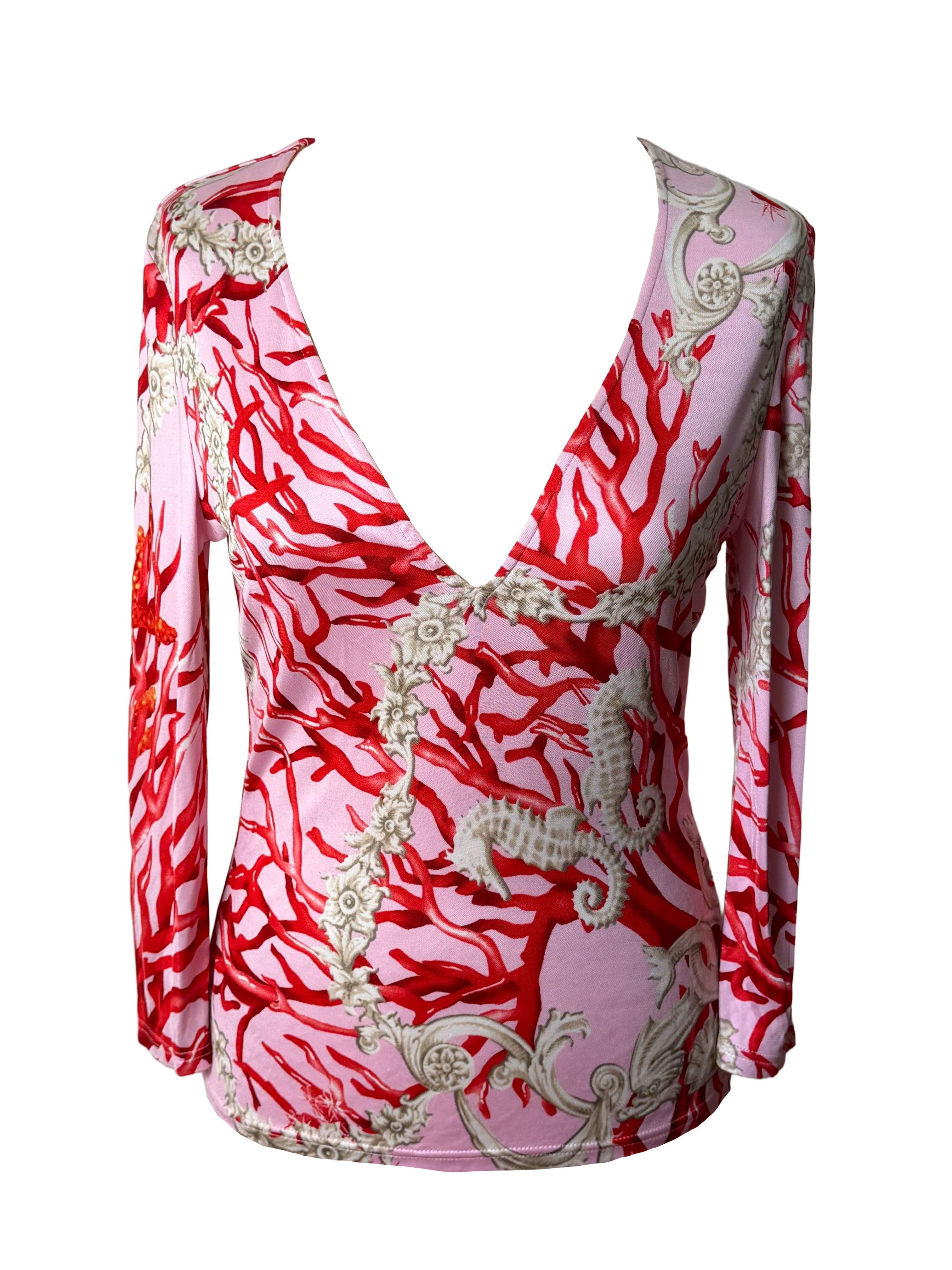 Versace SS 2005 Coral Reef Print Top