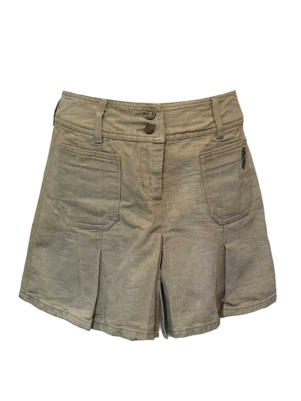 John Galliano Utility Pleated Mini Skirt