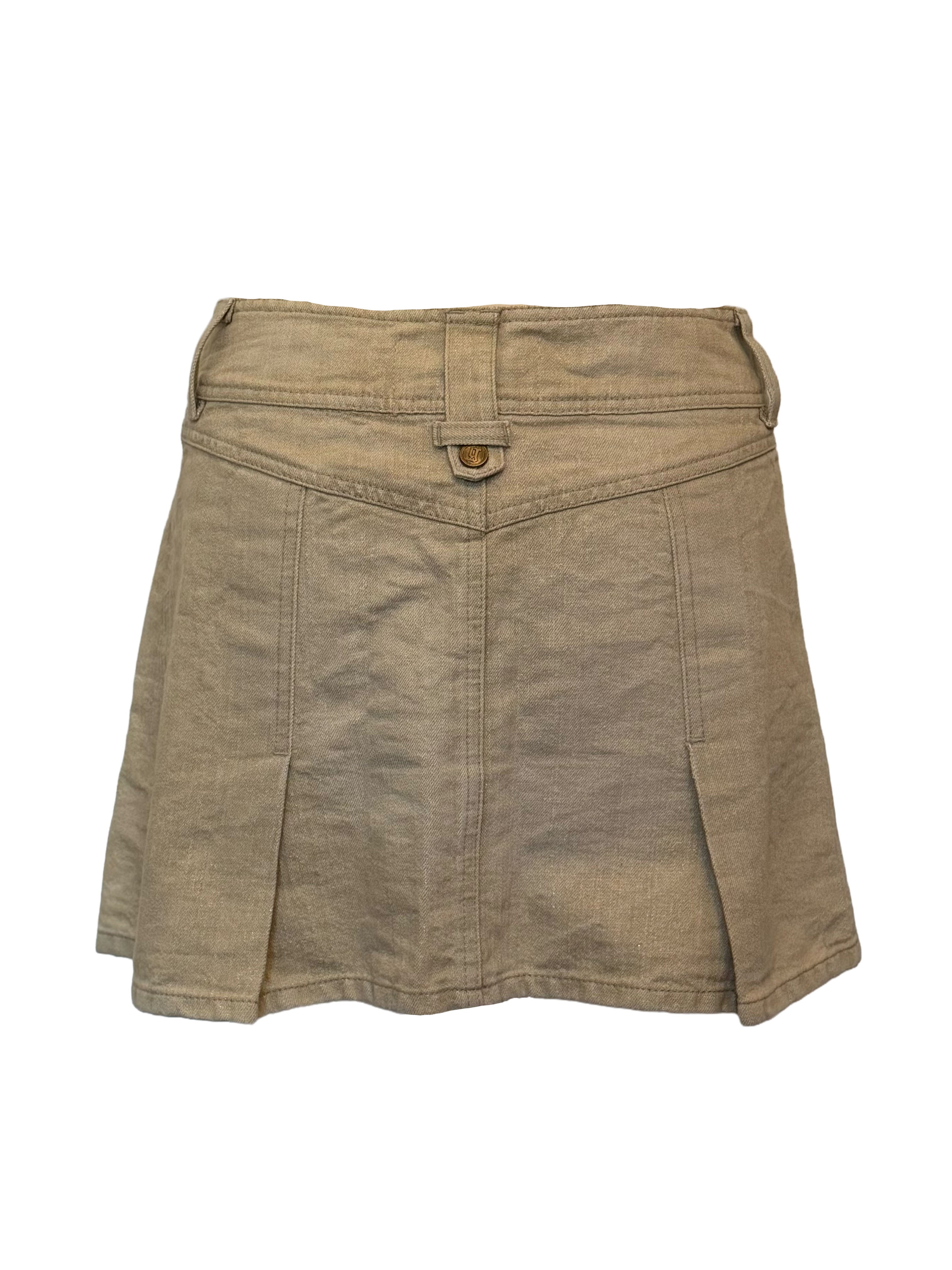 John Galliano Utility Pleated Mini Skirt