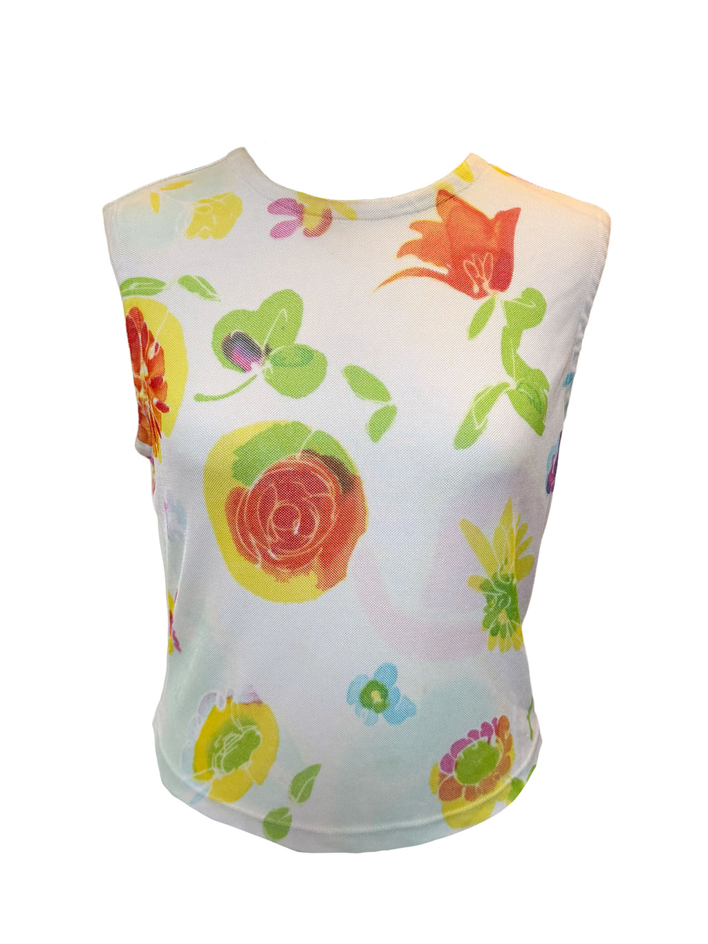 Versace Spring 1996 Floral Crop Top