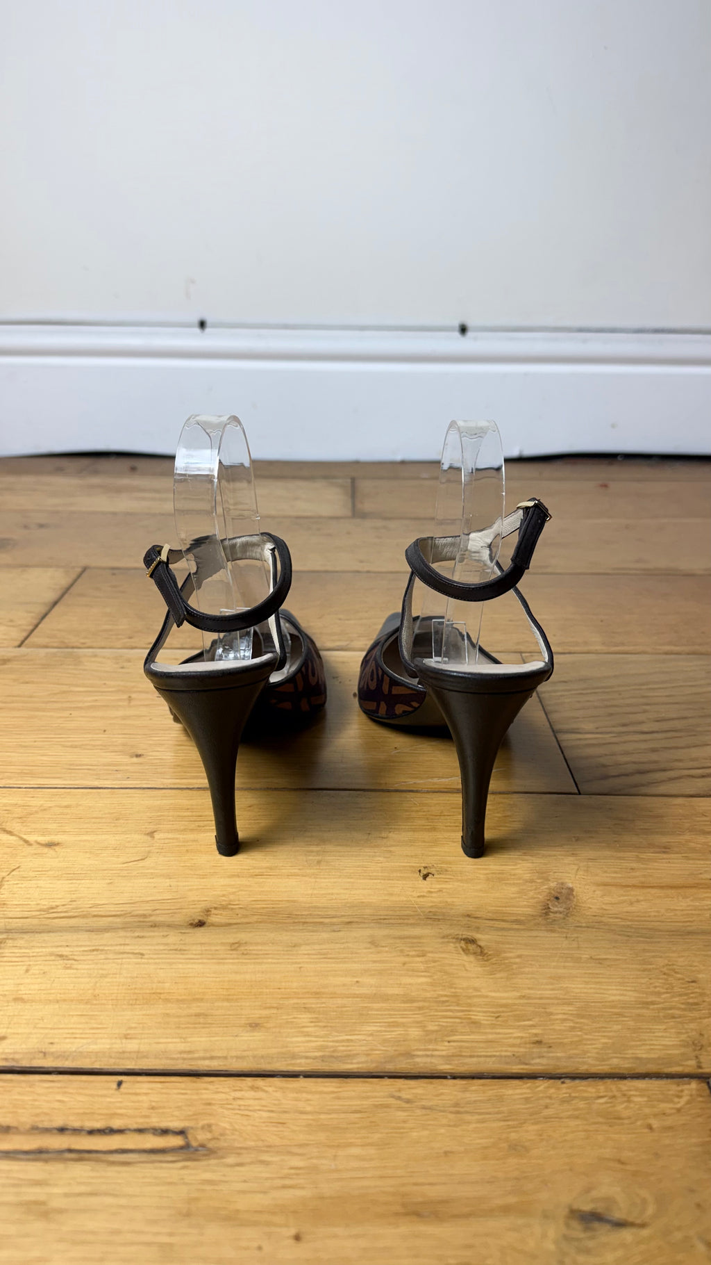 Chanel Pointed Toe Coco Print Heels