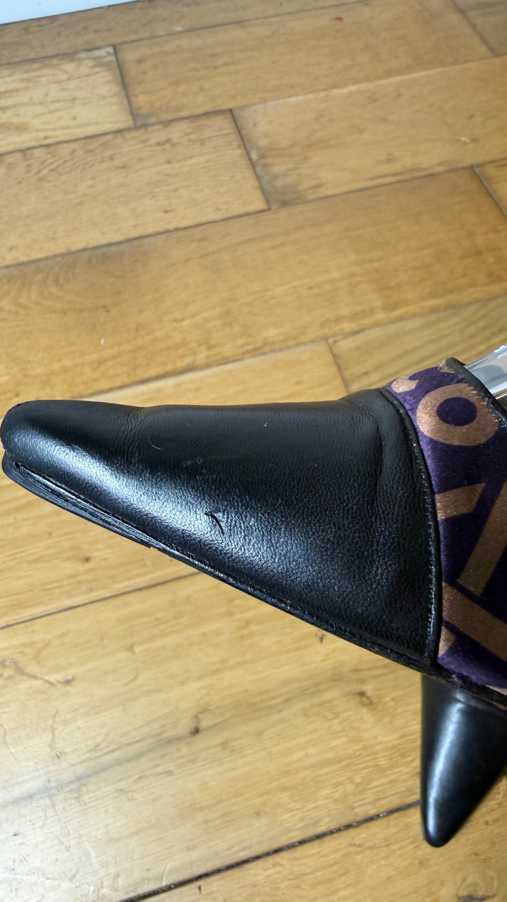 Chanel Pointed Toe Coco Print Heels