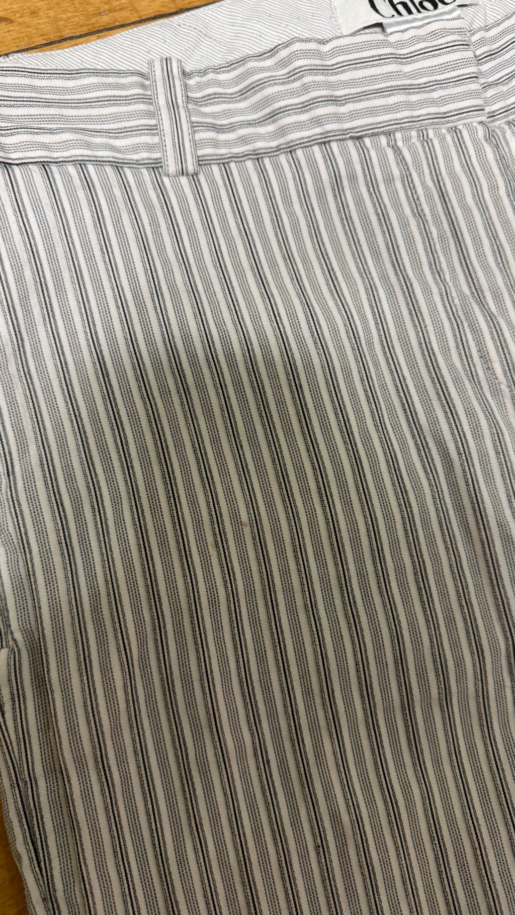 Chloé Pinstripe Low Rise Trousers